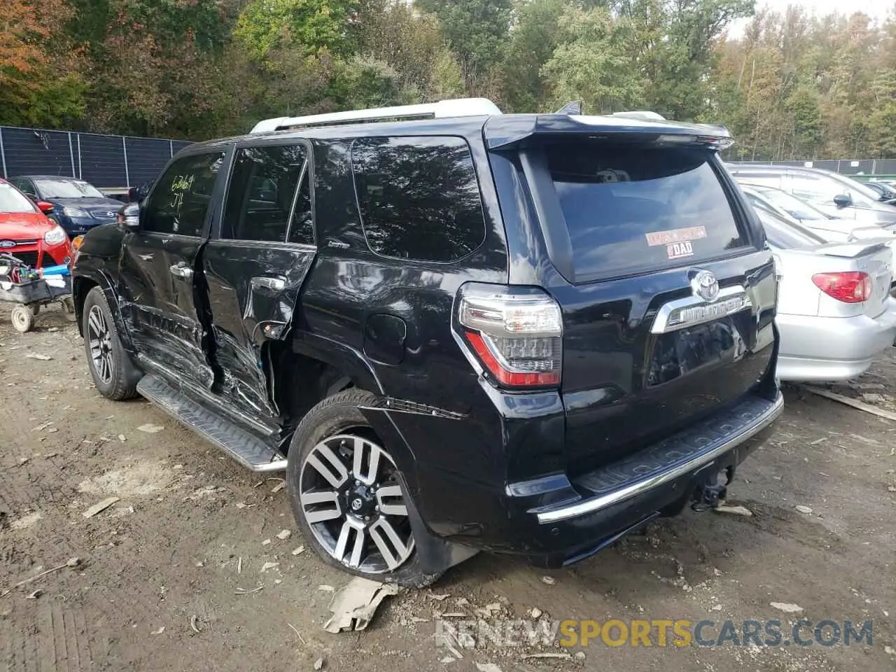 3 fotografías del automóvil dañado JTEBU5JR2L5780433 TOYOTA 4RUNNER 2020