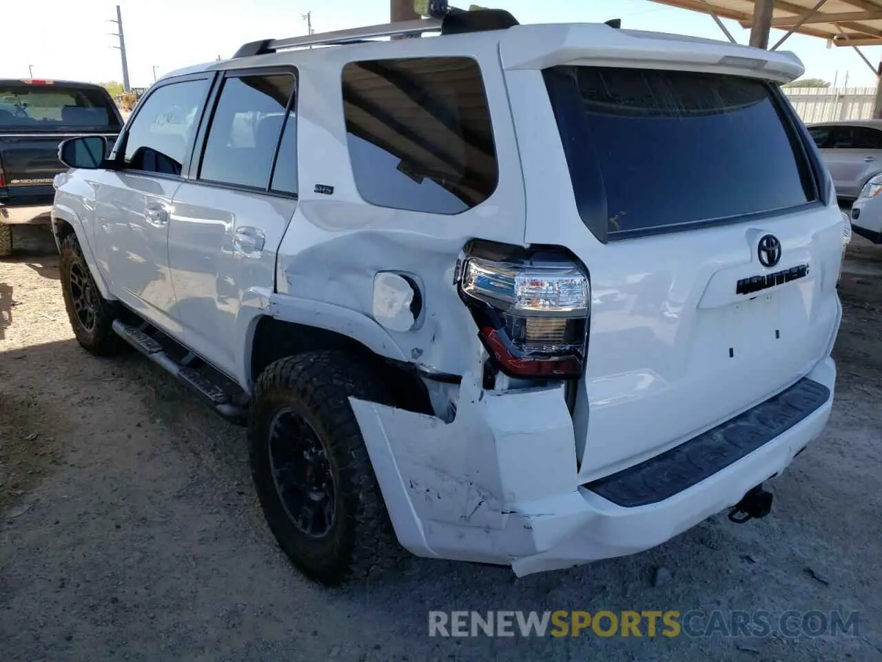 3 fotografías del automóvil dañado JTEBU5JR5L5833626 TOYOTA 4RUNNER 2020