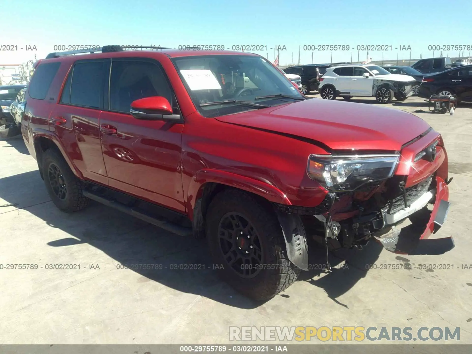 1 fotografías del automóvil dañado JTEZU5JR4L5225143 TOYOTA 4RUNNER 2020