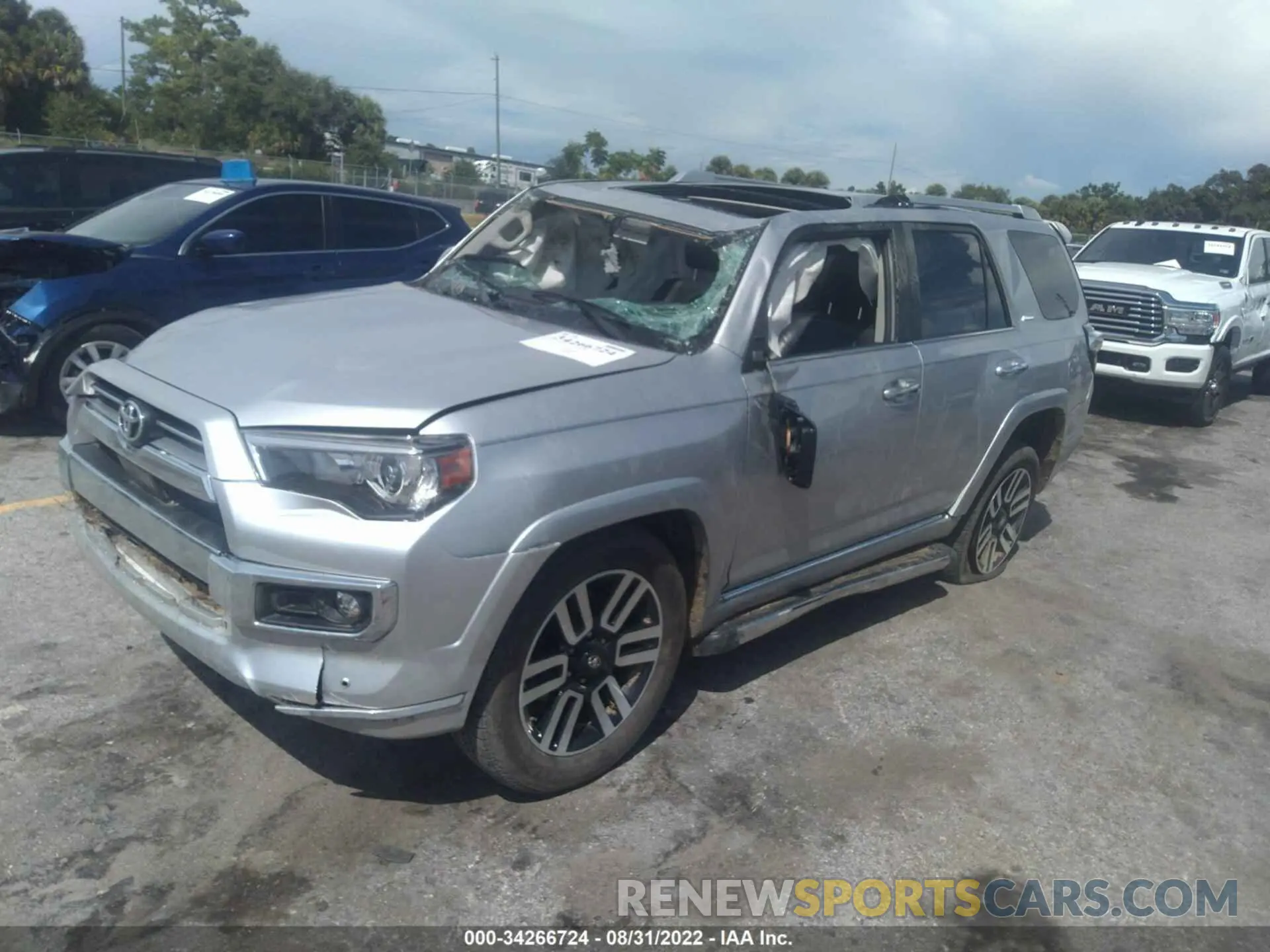 2 fotografías del automóvil dañado JTEDU5JR5M5231349 TOYOTA 4RUNNER 2021