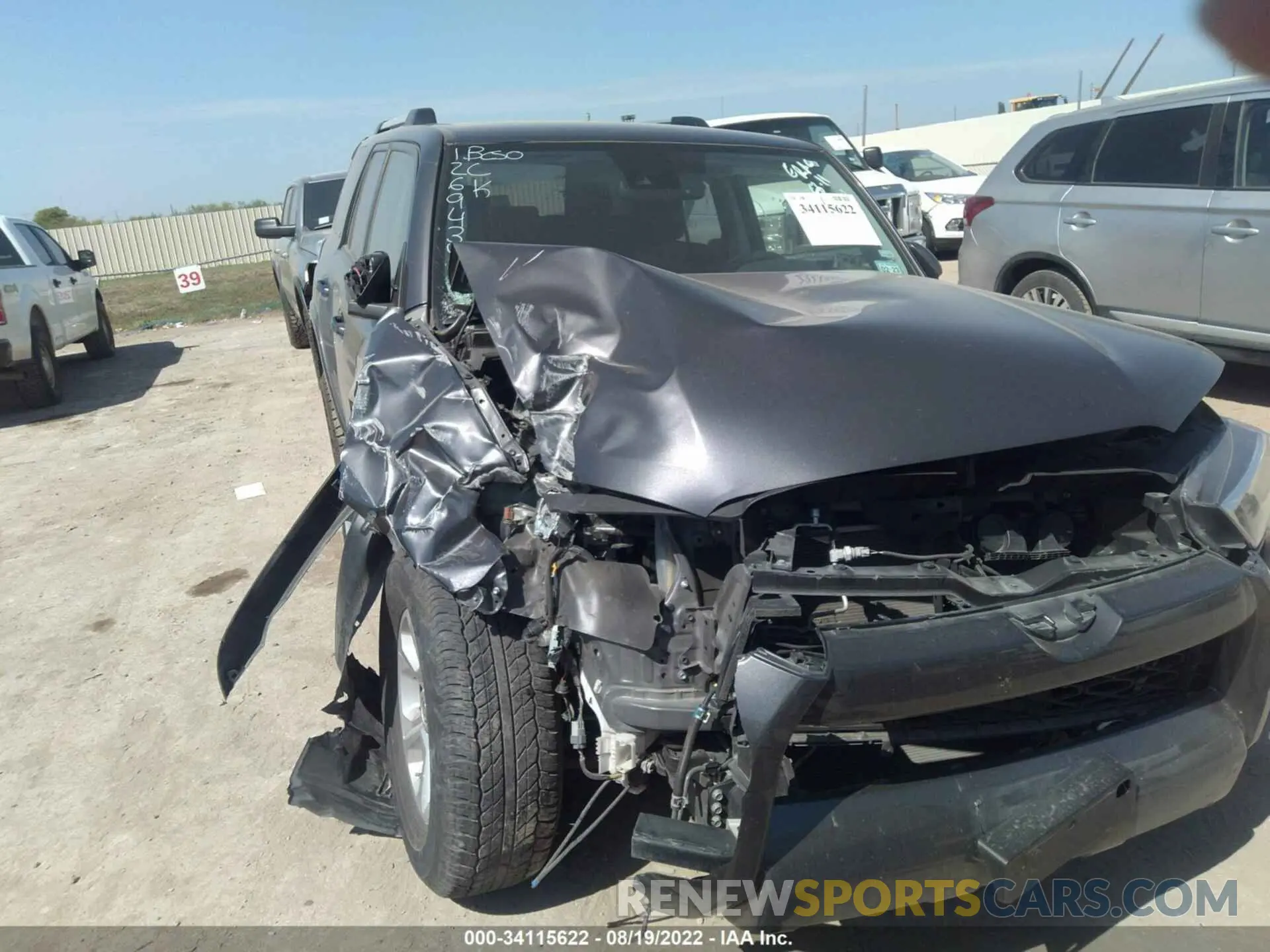 6 fotografías del automóvil dañado JTEEU5JR5M5240170 TOYOTA 4RUNNER 2021