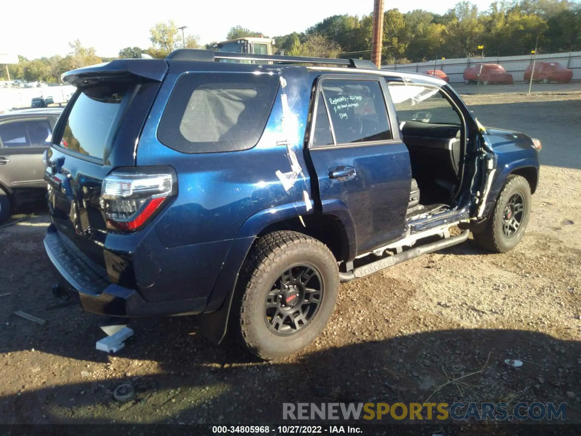4 fotografías del automóvil dañado JTEFU5JR4M5239919 TOYOTA 4RUNNER 2021