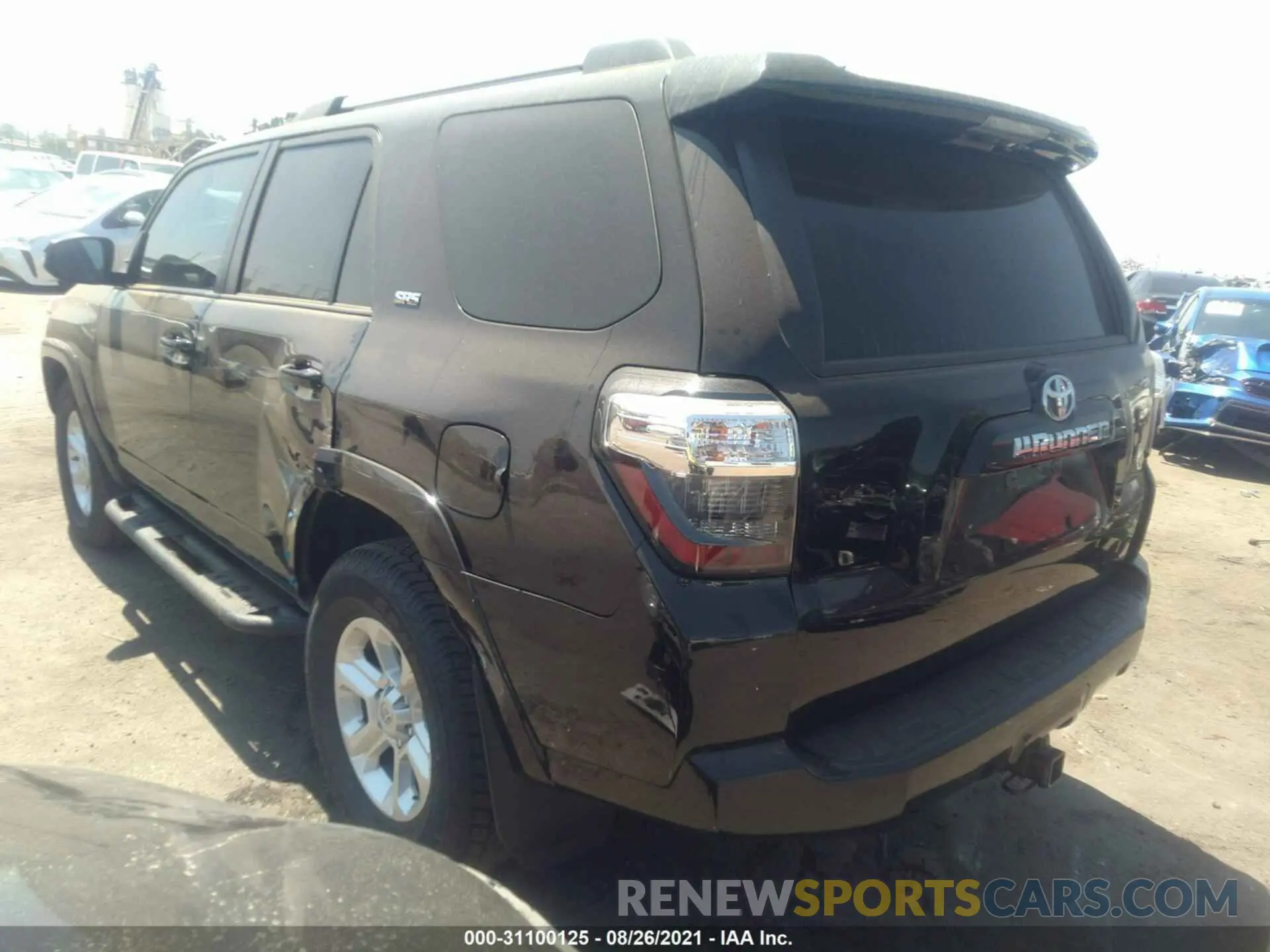 3 fotografías del automóvil dañado JTEFU5JR6M5231336 TOYOTA 4RUNNER 2021