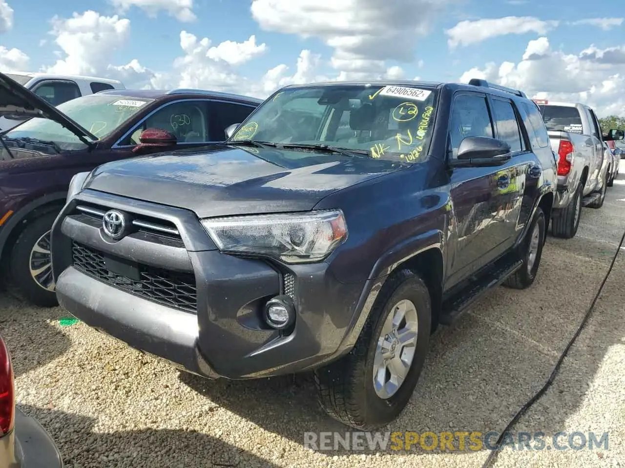 2 fotografías del automóvil dañado JTEFU5JR7M5241762 TOYOTA 4RUNNER 2021