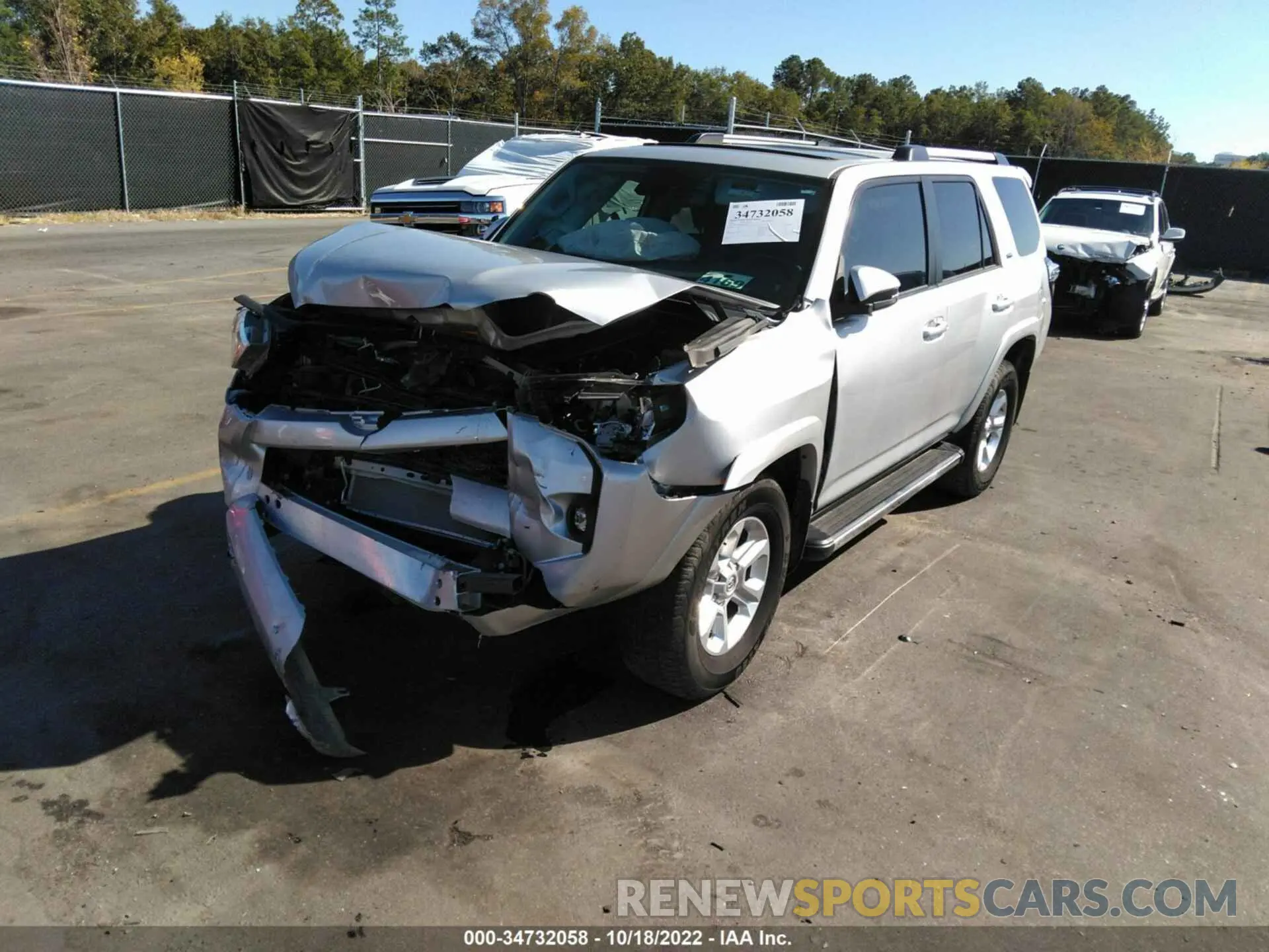 2 fotografías del automóvil dañado JTEFU5JR8M5238997 TOYOTA 4RUNNER 2021