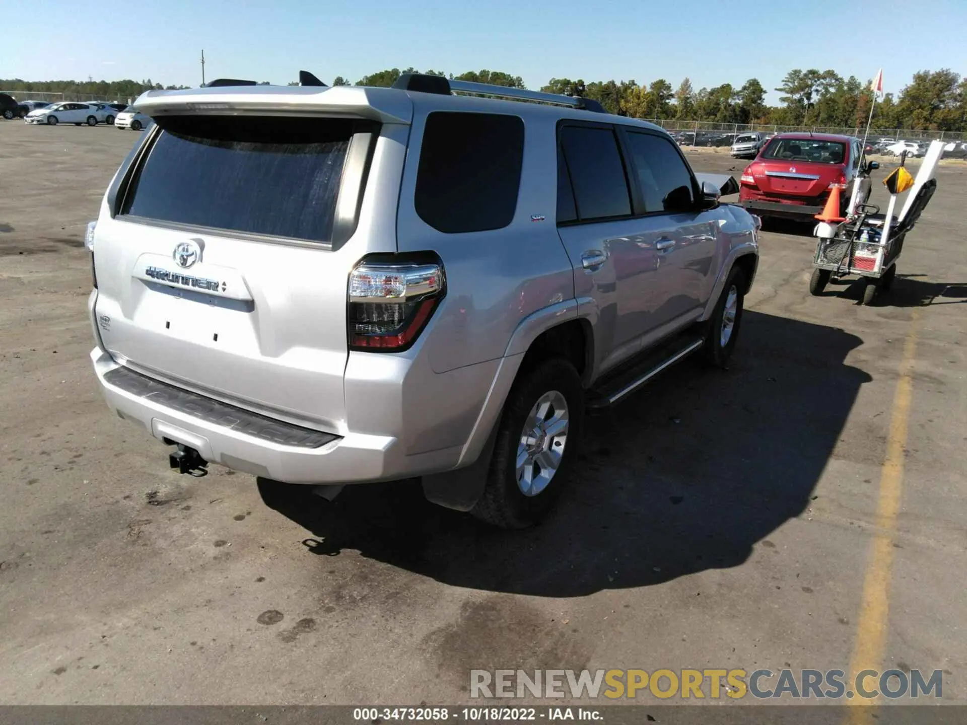 4 fotografías del automóvil dañado JTEFU5JR8M5238997 TOYOTA 4RUNNER 2021