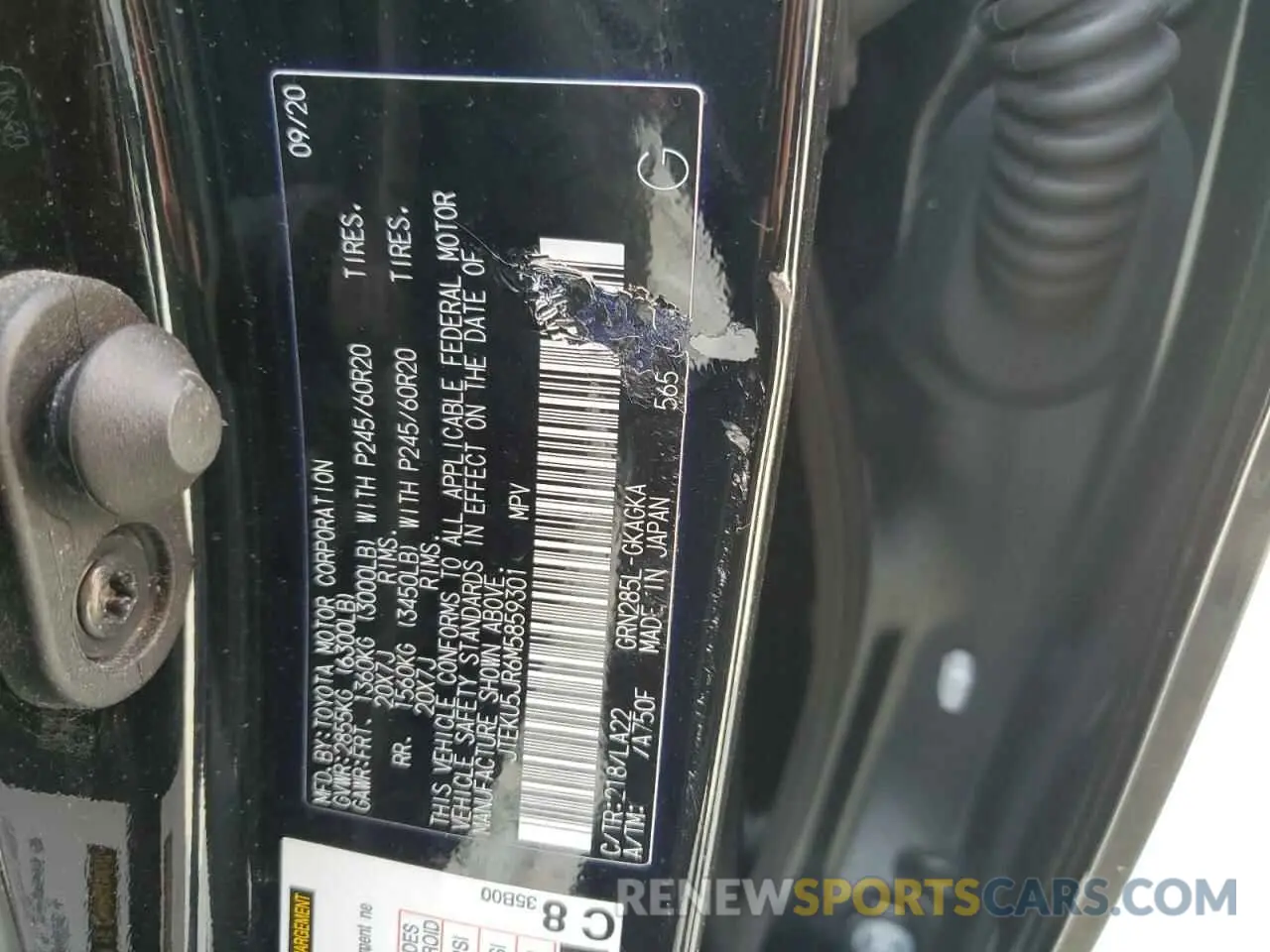 14 fotografías del automóvil dañado JTEKU5JR6M5859301 TOYOTA 4RUNNER 2021