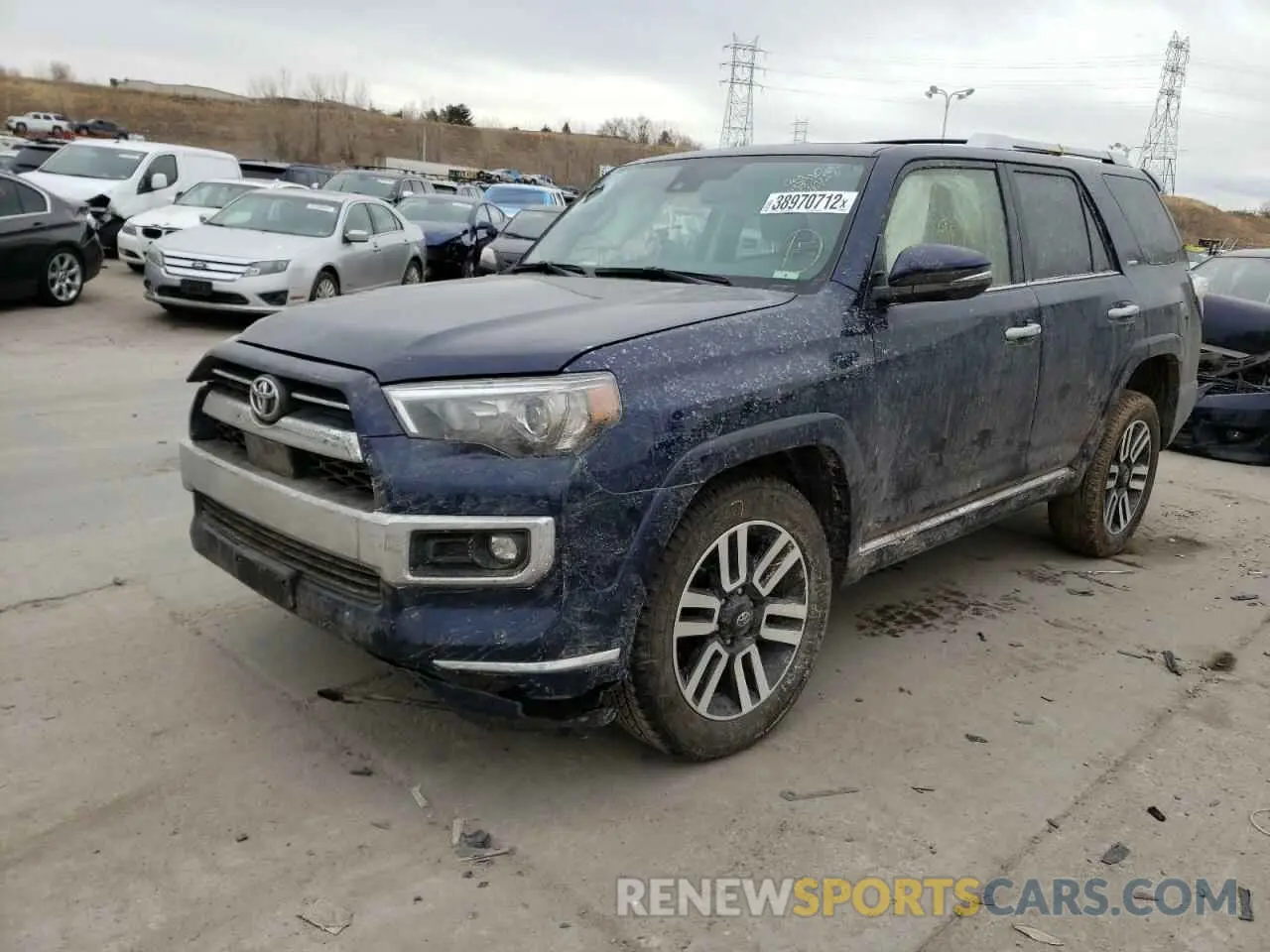 2 fotografías del automóvil dañado JTEKU5JR6M5941626 TOYOTA 4RUNNER 2021