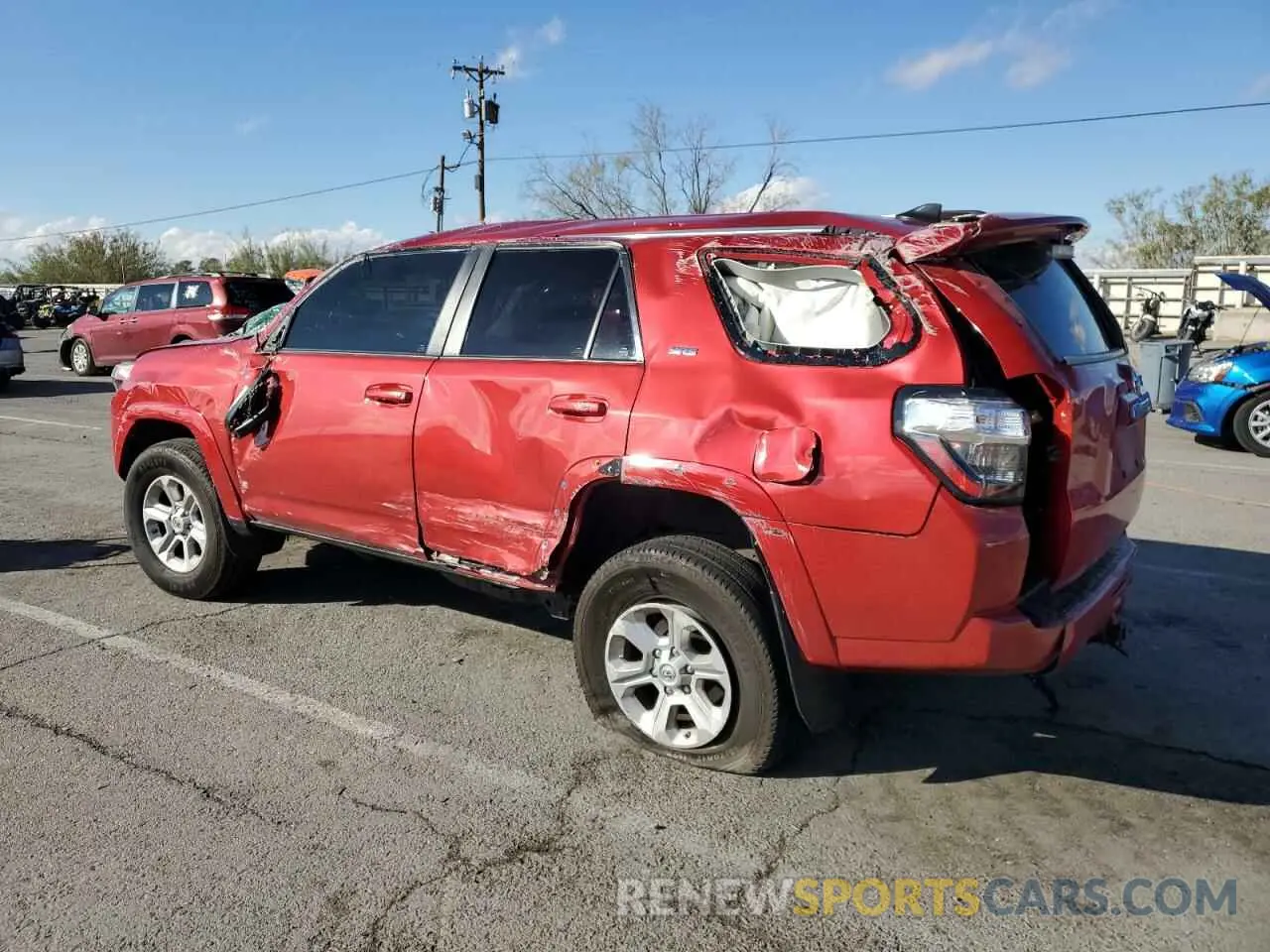 2 fotografías del automóvil dañado JTEMU5JR6M5882196 TOYOTA 4RUNNER 2021