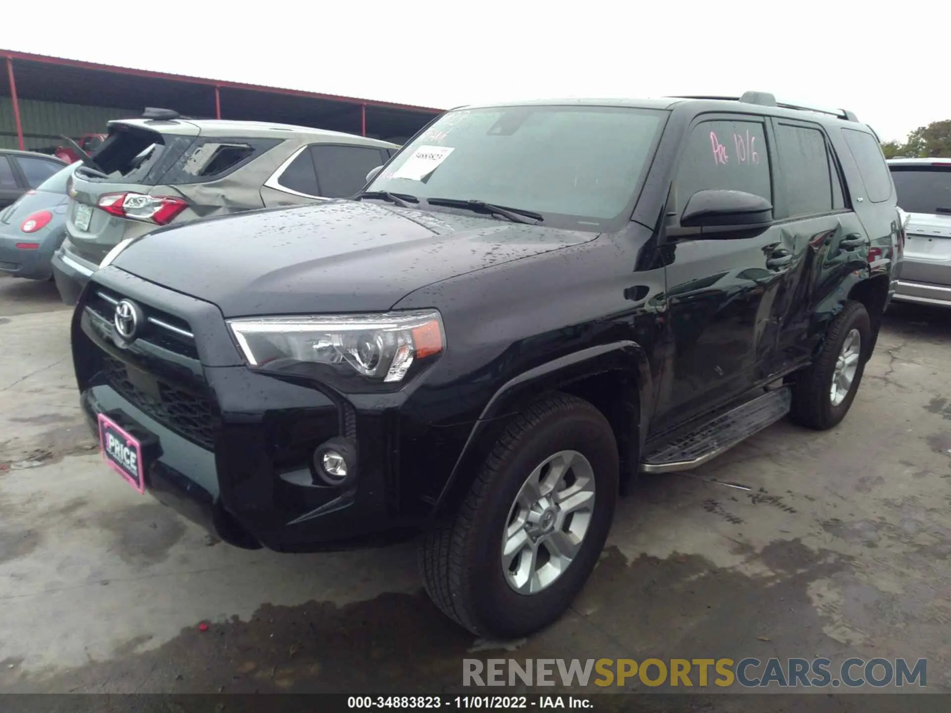 2 fotografías del automóvil dañado JTEMU5JRXM5962326 TOYOTA 4RUNNER 2021