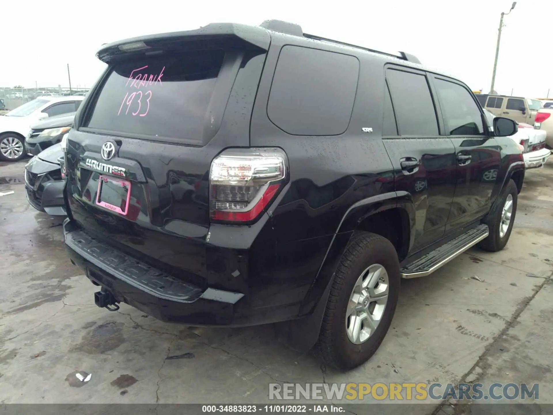 4 fotografías del automóvil dañado JTEMU5JRXM5962326 TOYOTA 4RUNNER 2021