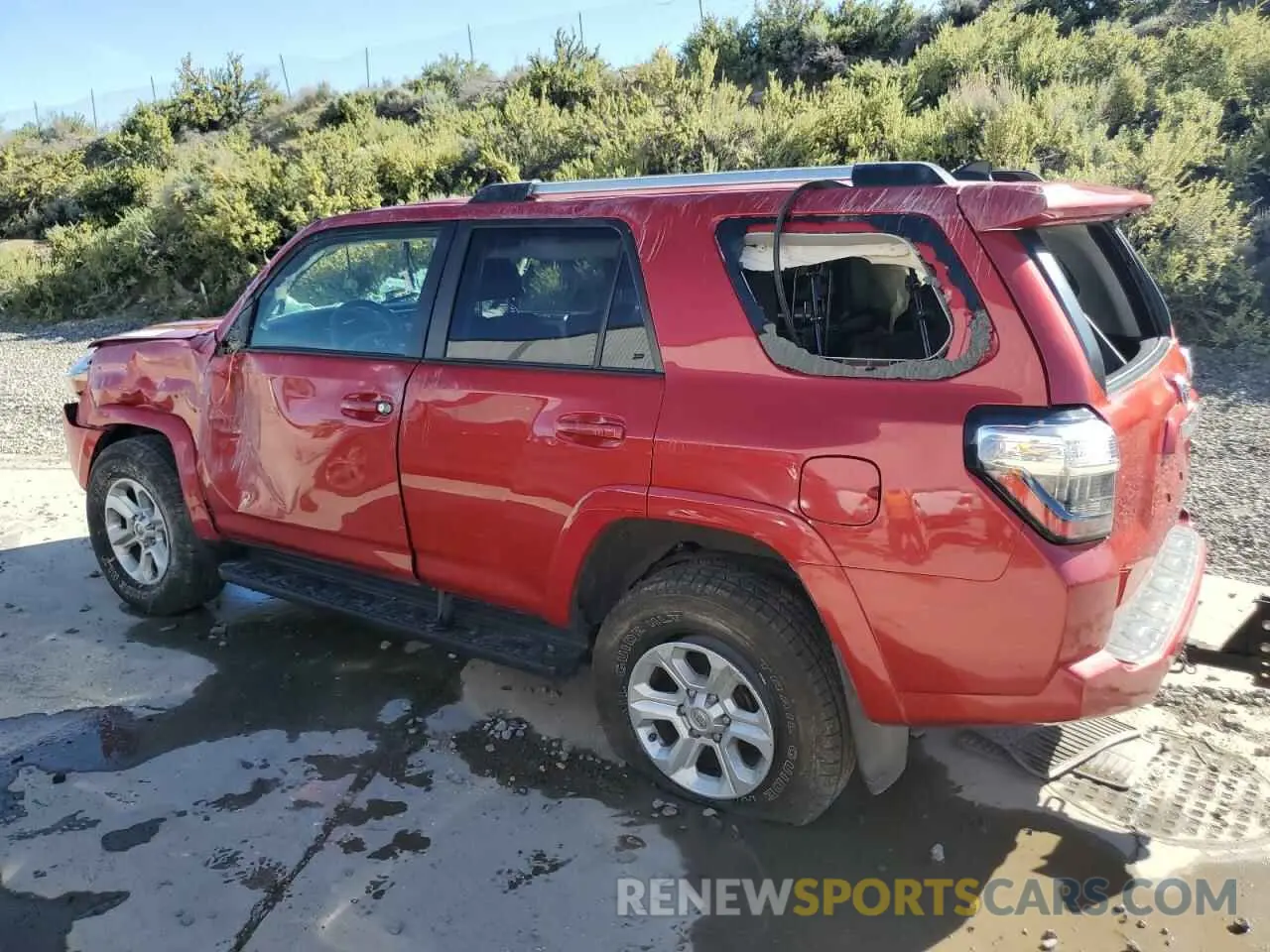 2 fotografías del automóvil dañado JTENU5JR2M5933424 TOYOTA 4RUNNER 2021