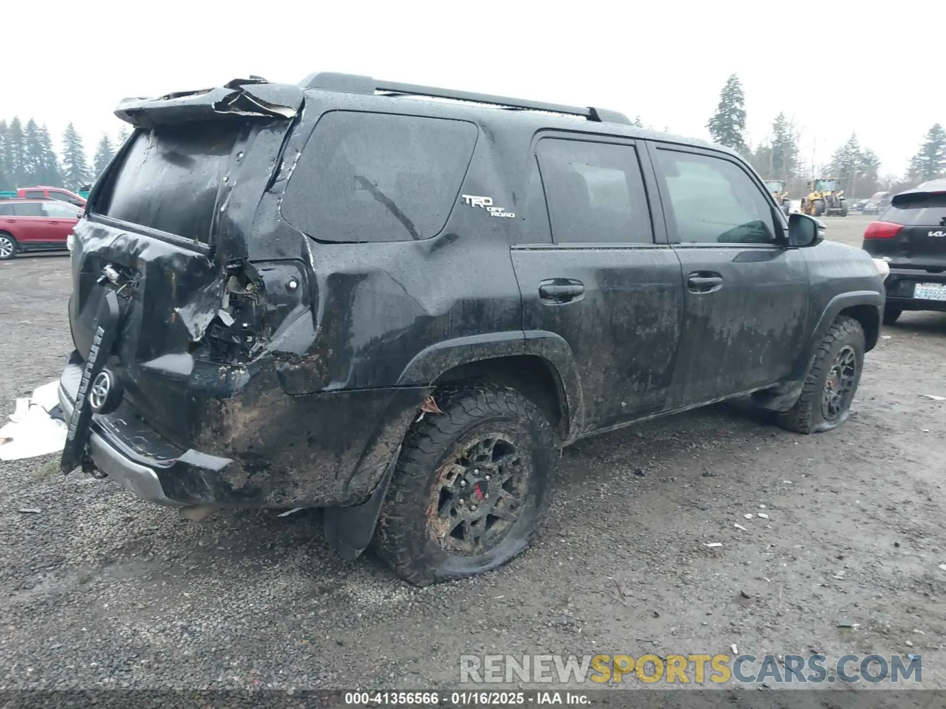 4 fotografías del automóvil dañado JTERU5JR3M5843443 TOYOTA 4RUNNER 2021