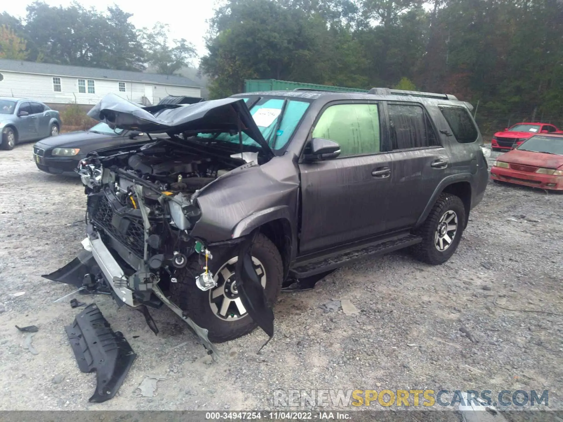 2 fotografías del automóvil dañado JTERU5JRXM5848610 TOYOTA 4RUNNER 2021