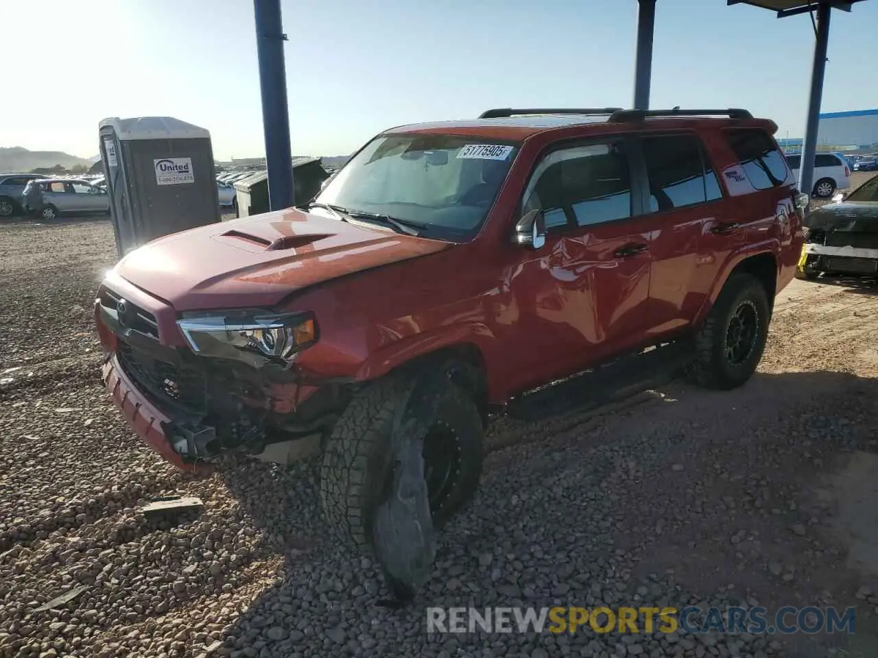 1 fotografías del automóvil dañado JTERU5JRXM5954331 TOYOTA 4RUNNER 2021