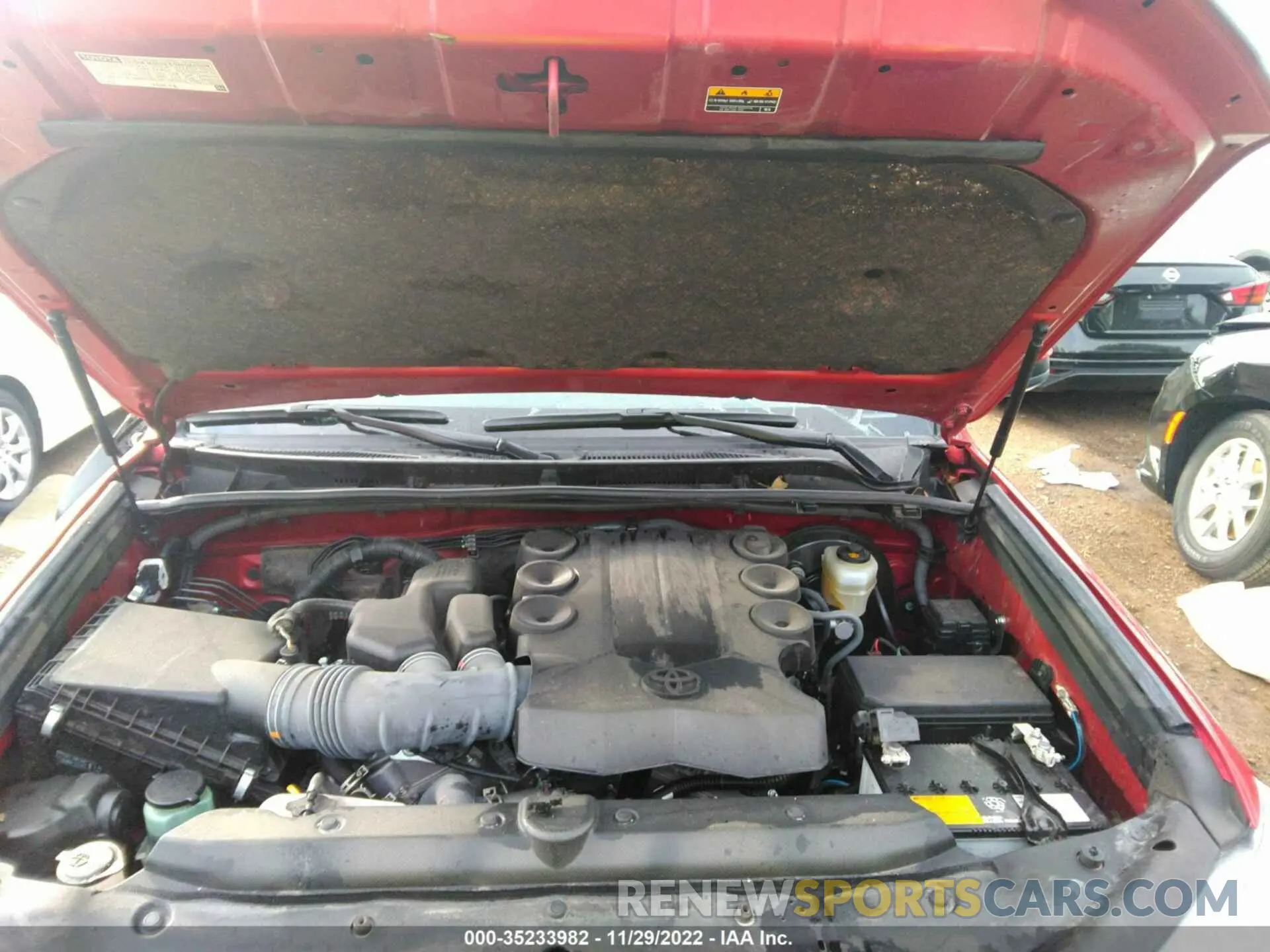 10 fotografías del automóvil dañado JTEEU5JR5N5252711 TOYOTA 4RUNNER 2022