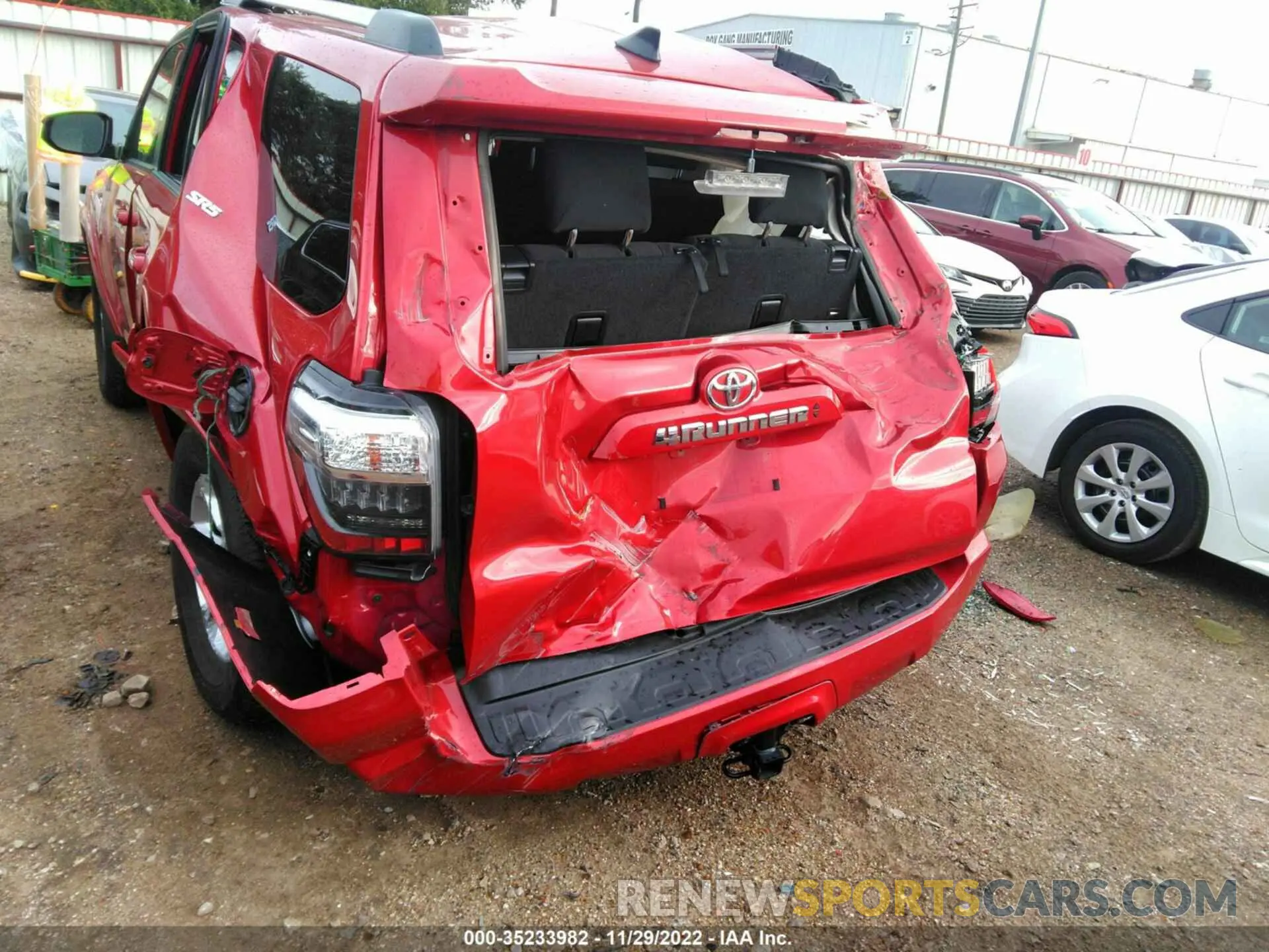 6 fotografías del automóvil dañado JTEEU5JR5N5252711 TOYOTA 4RUNNER 2022