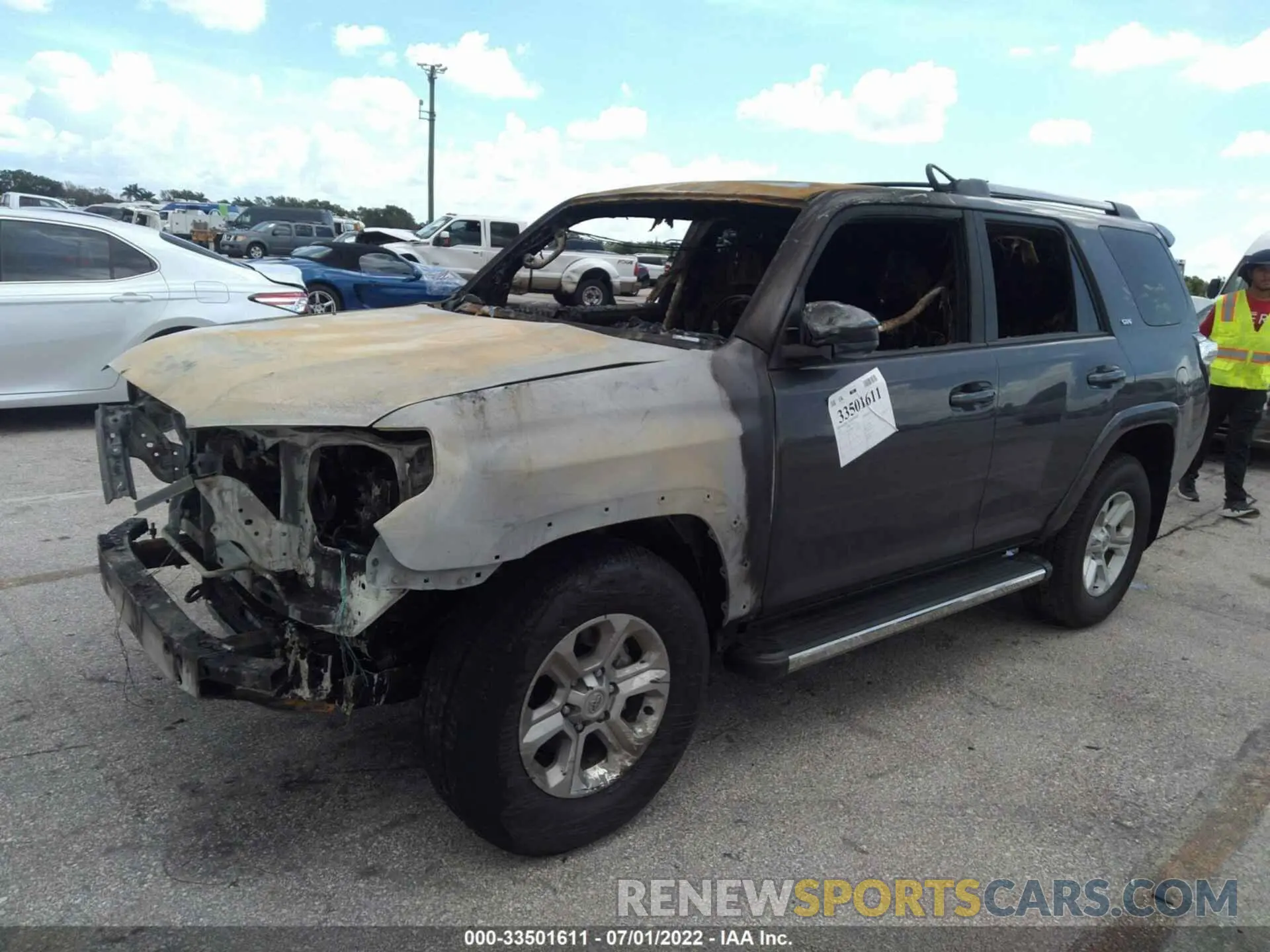 2 fotografías del automóvil dañado JTEEU5JRXN5258875 TOYOTA 4RUNNER 2022
