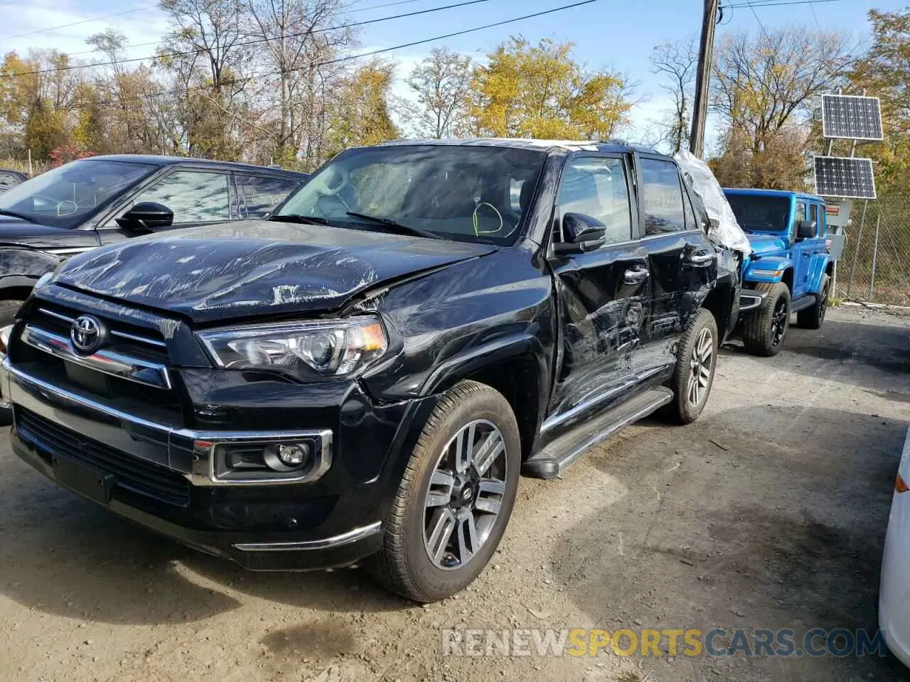2 fotografías del automóvil dañado JTEKU5JR8N6037577 TOYOTA 4RUNNER 2022