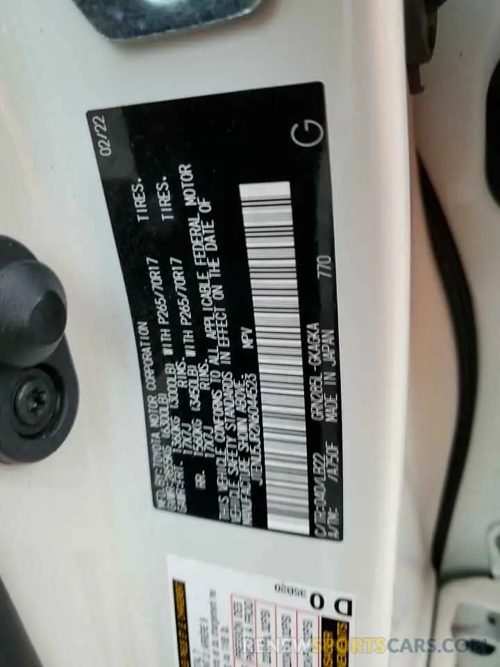13 fotografías del automóvil dañado JTENU5JR2N6044523 TOYOTA 4RUNNER 2022