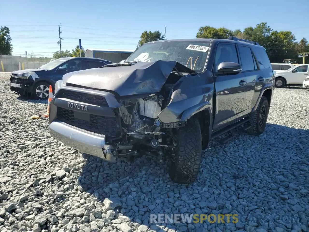 2 fotografías del automóvil dañado JTERU5JR7N6004892 TOYOTA 4RUNNER 2022