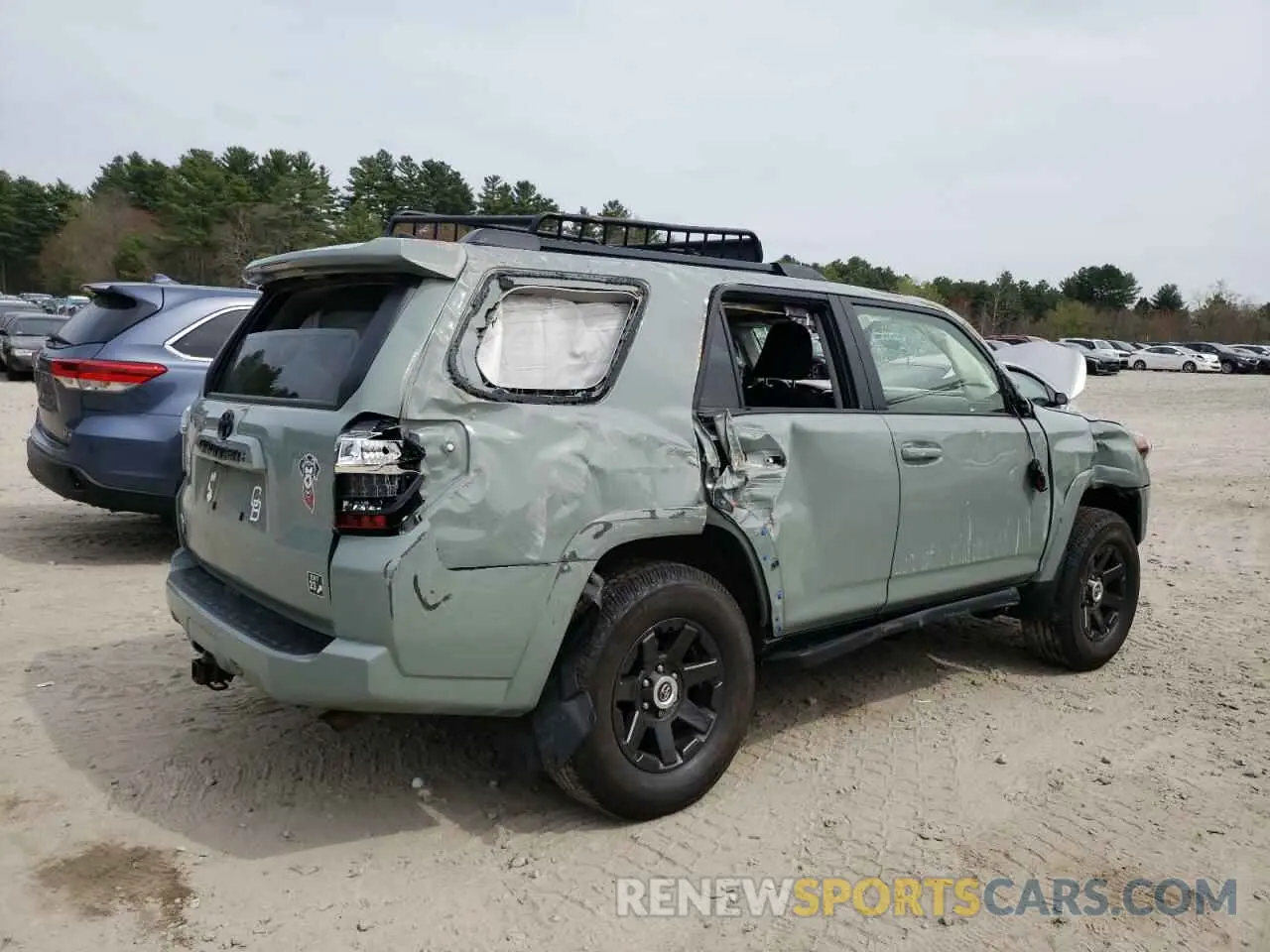 3 fotografías del automóvil dañado JTETU5JR7N6003876 TOYOTA 4RUNNER 2022