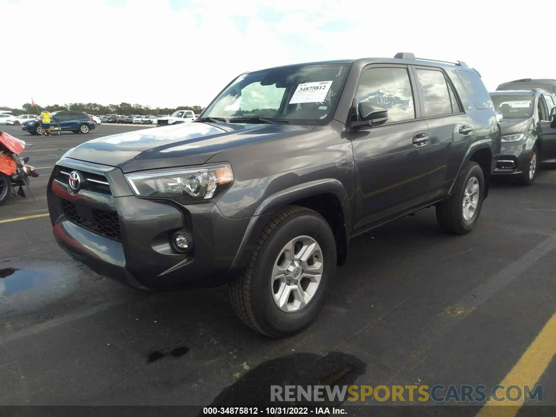 2 fotografías del automóvil dañado JTEEU5JR0P5278412 TOYOTA 4RUNNER 2023