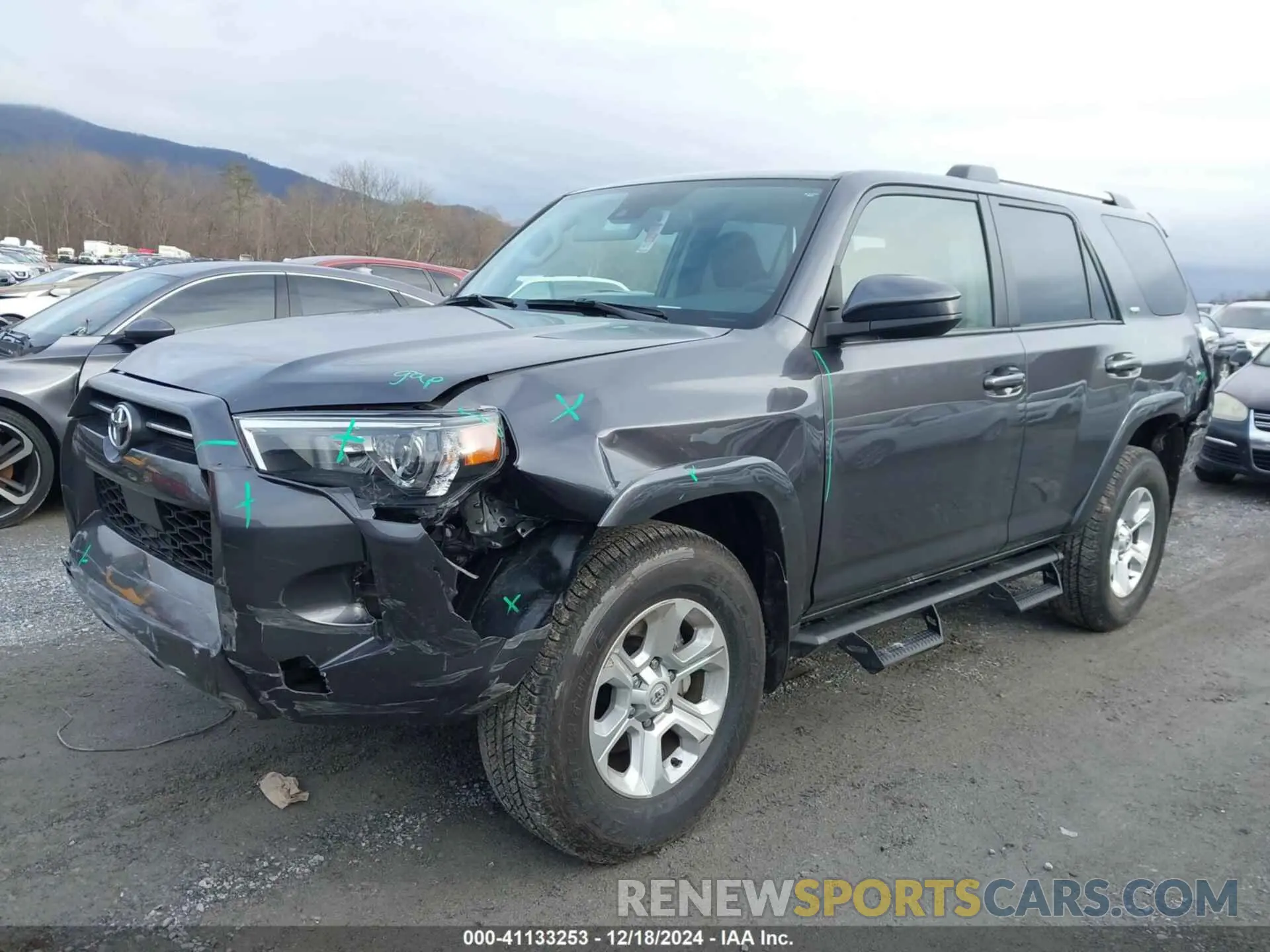 6 fotografías del automóvil dañado JTEEU5JR5P5302493 TOYOTA 4RUNNER 2023