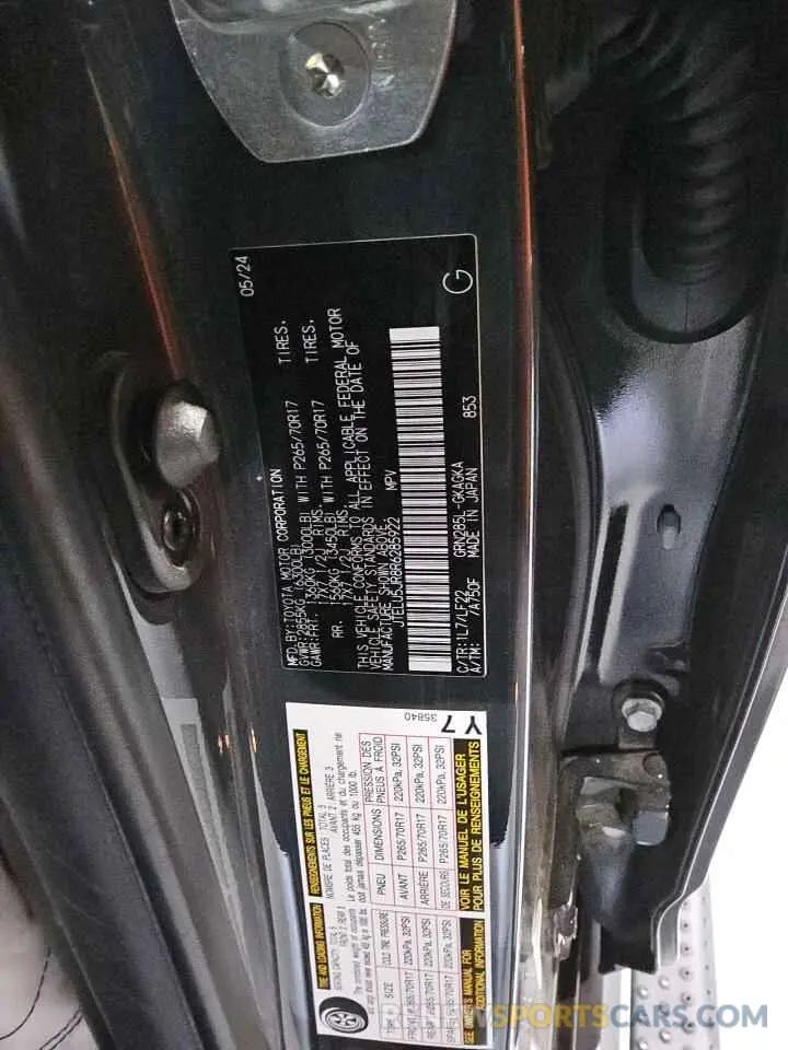 13 fotografías del automóvil dañado JTELU5JR8R6285922 TOYOTA 4RUNNER 2024