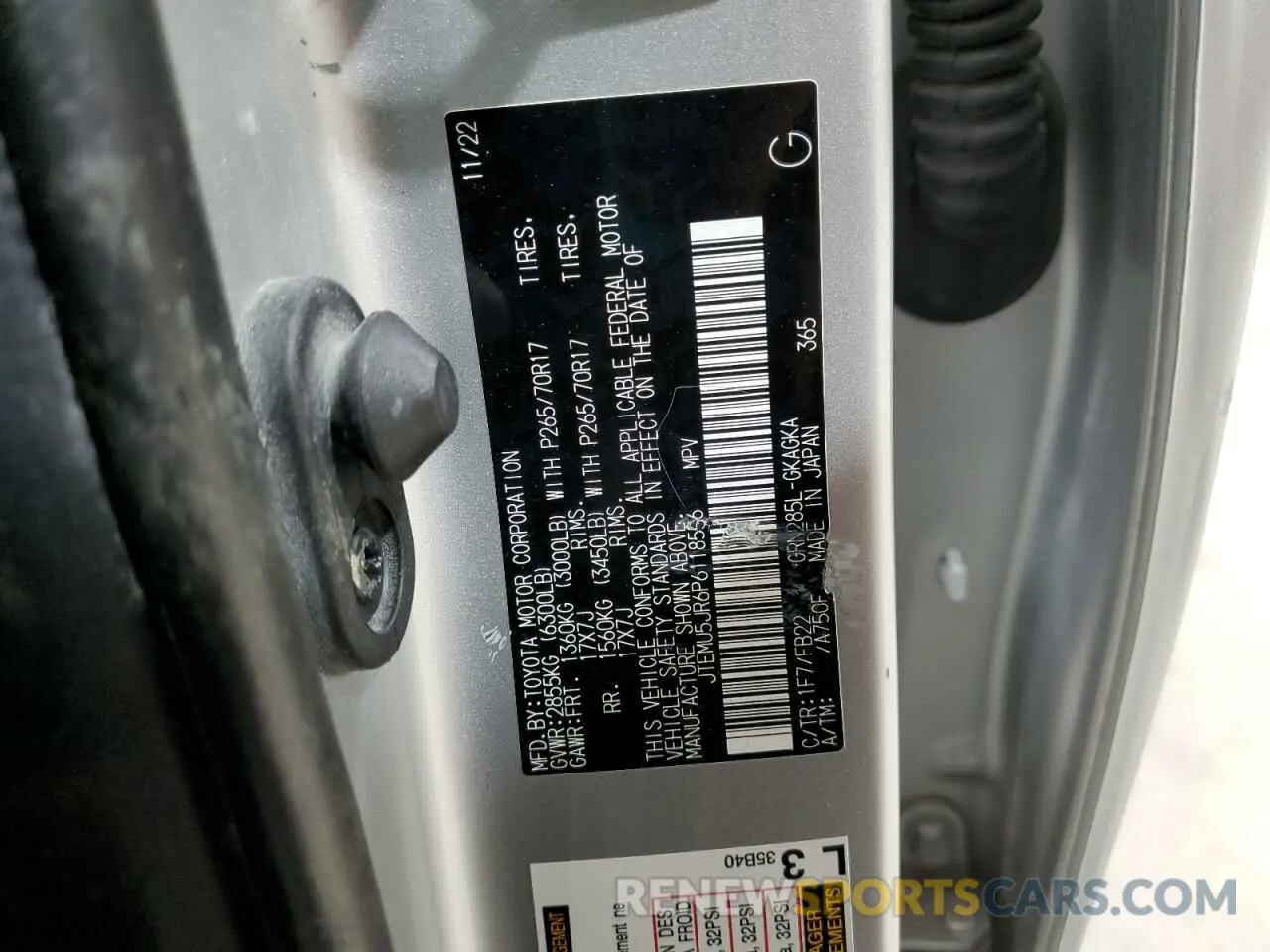 13 fotografías del automóvil dañado JTEMU5JR6P6118556 TOYOTA 4RUNNER SE 2023