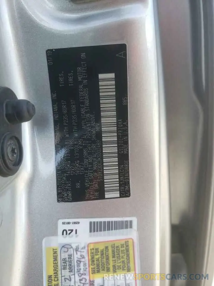 13 fotografías del automóvil dañado 5TDYZ3DC2KS002489 TOYOTA All Models 2019
