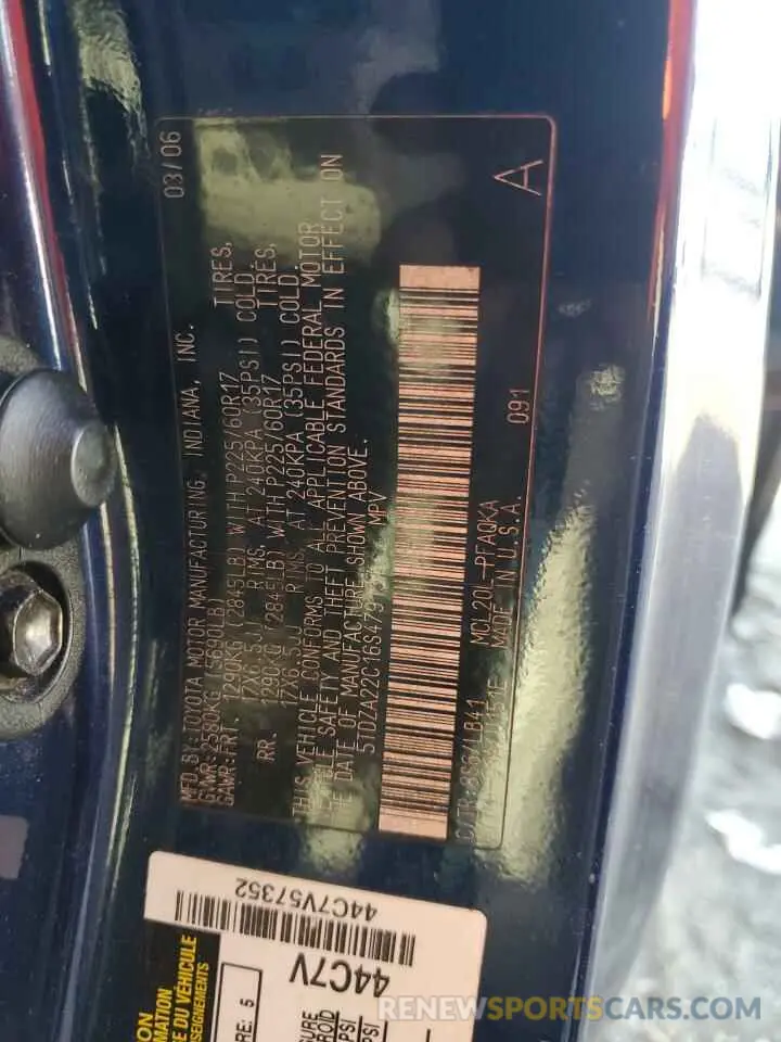 14 fotografías del automóvil dañado 5TDZA22C16S479137 TOYOTA All Models 2019