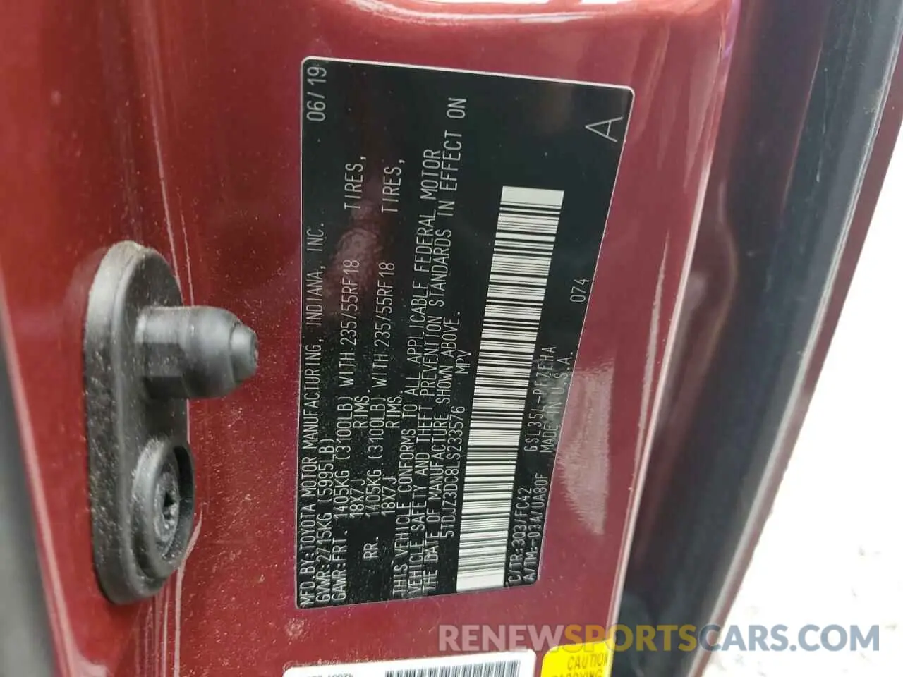 13 fotografías del automóvil dañado 5TDJZ3DC8LS233576 TOYOTA All Models 2020