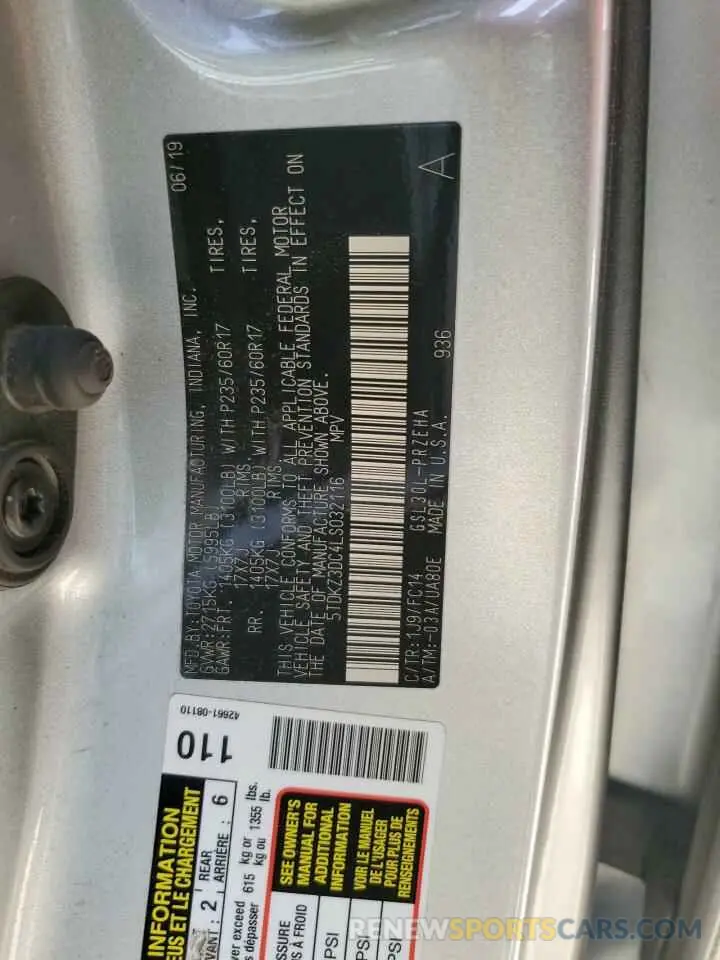 14 fotografías del automóvil dañado 5TDKZ3DC4LS032116 TOYOTA All Models 2020