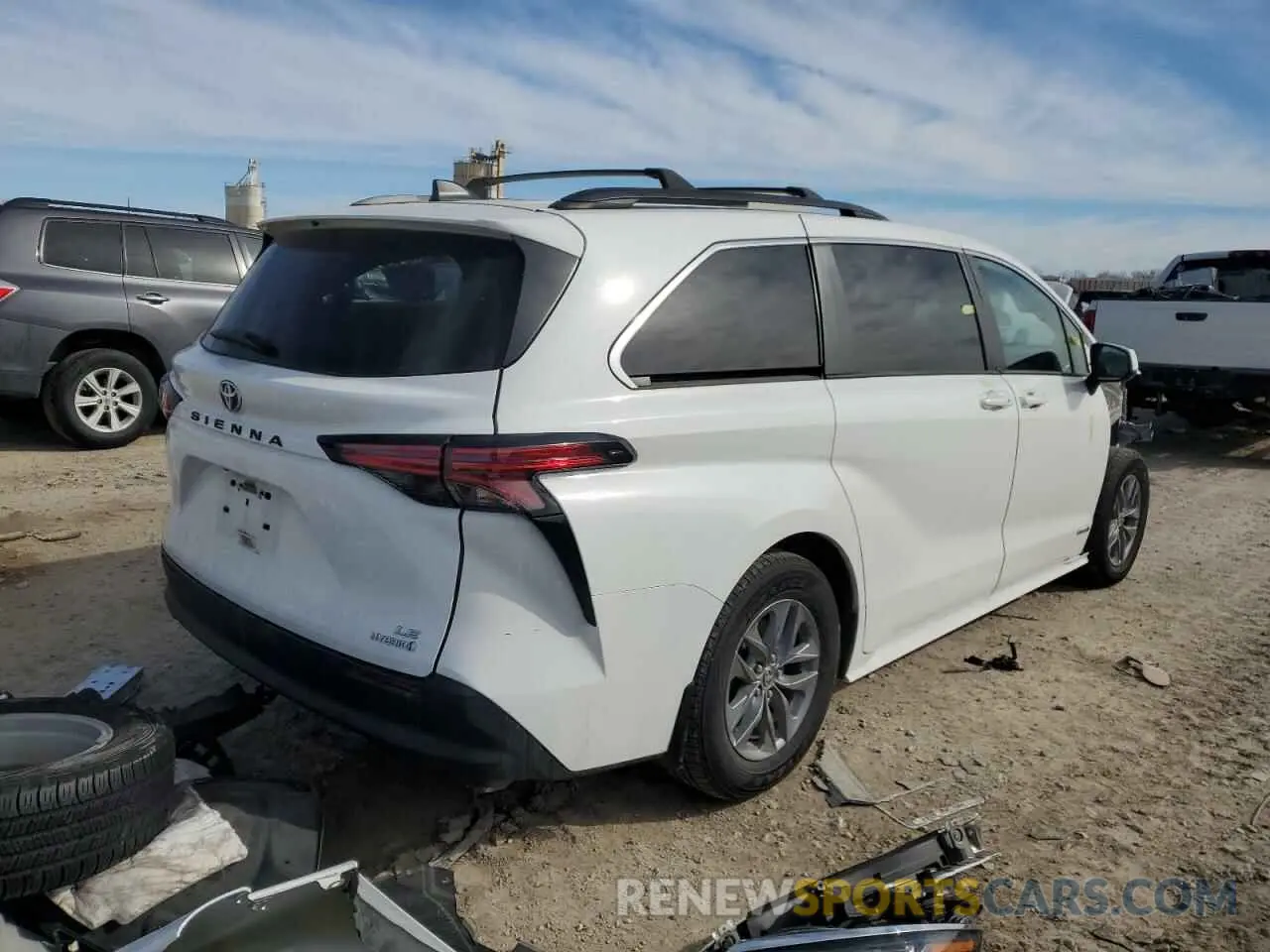 3 fotografías del automóvil dañado 5TDBRKEC5MS063322 TOYOTA All Models 2021