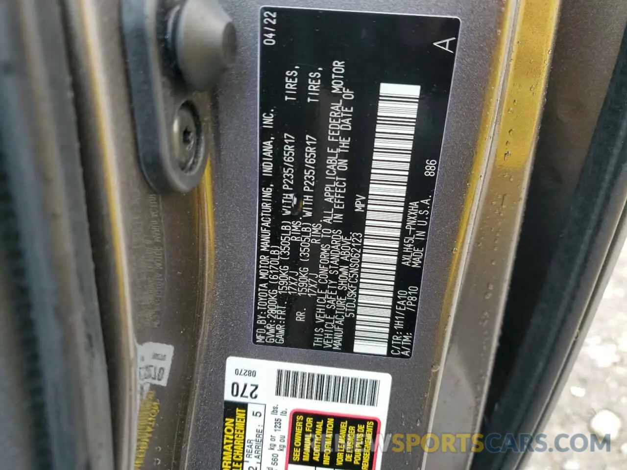 14 fotografías del automóvil dañado 5TDJSKFC5NS062123 TOYOTA All Models 2022