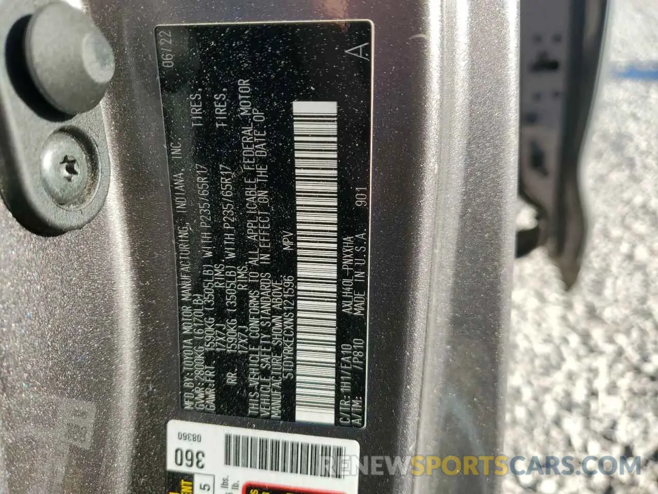 13 fotografías del automóvil dañado 5TDYRKECXNS121596 TOYOTA All Models 2022