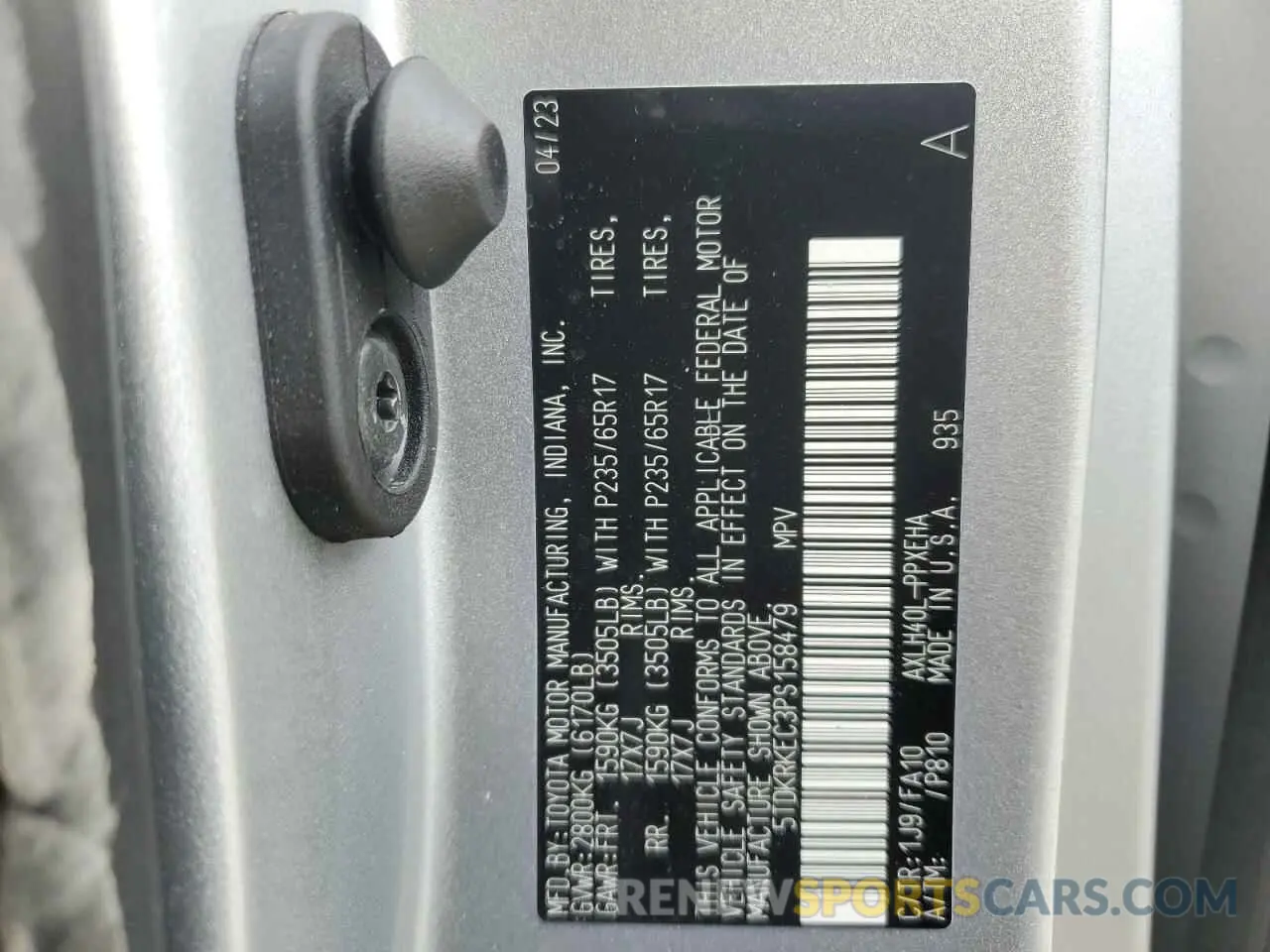 12 fotografías del automóvil dañado 5TDKRKEC3PS158479 TOYOTA All Models 2023
