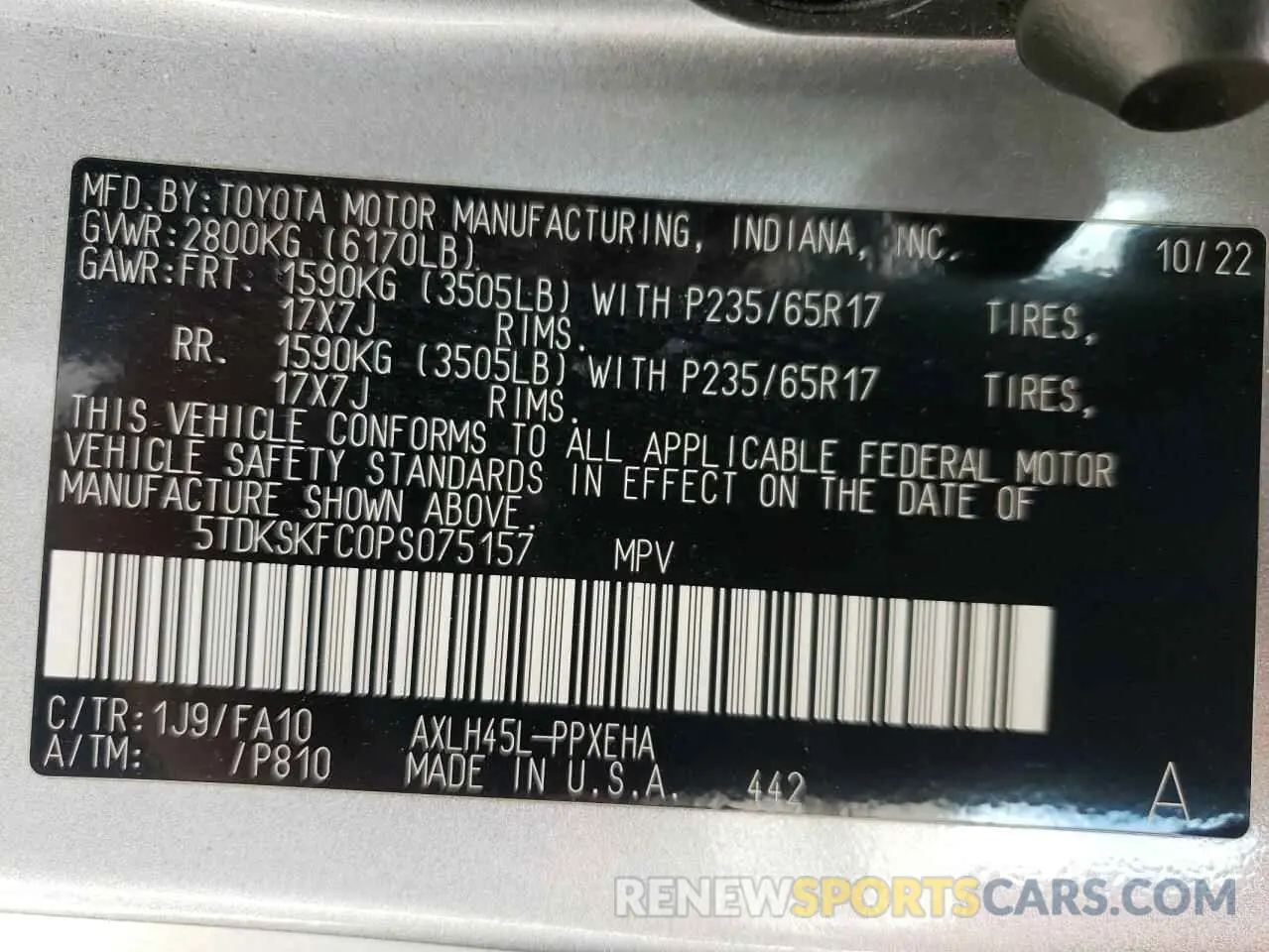 14 fotografías del automóvil dañado 5TDKSKFC0PS075157 TOYOTA All Models 2023