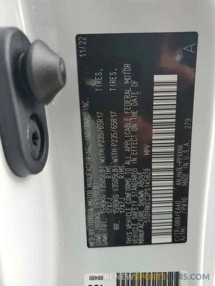 13 fotografías del automóvil dañado 5TDYRKEC2PS145829 TOYOTA All Models 2023