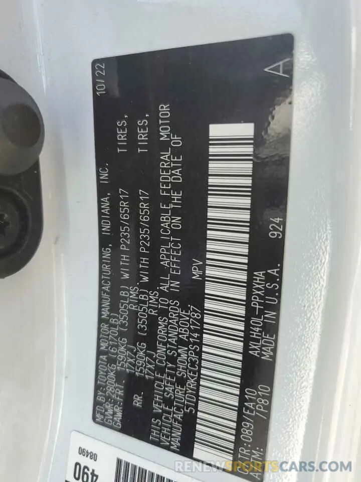 13 fotografías del automóvil dañado 5TDYRKEC3PS141787 TOYOTA All Models 2023