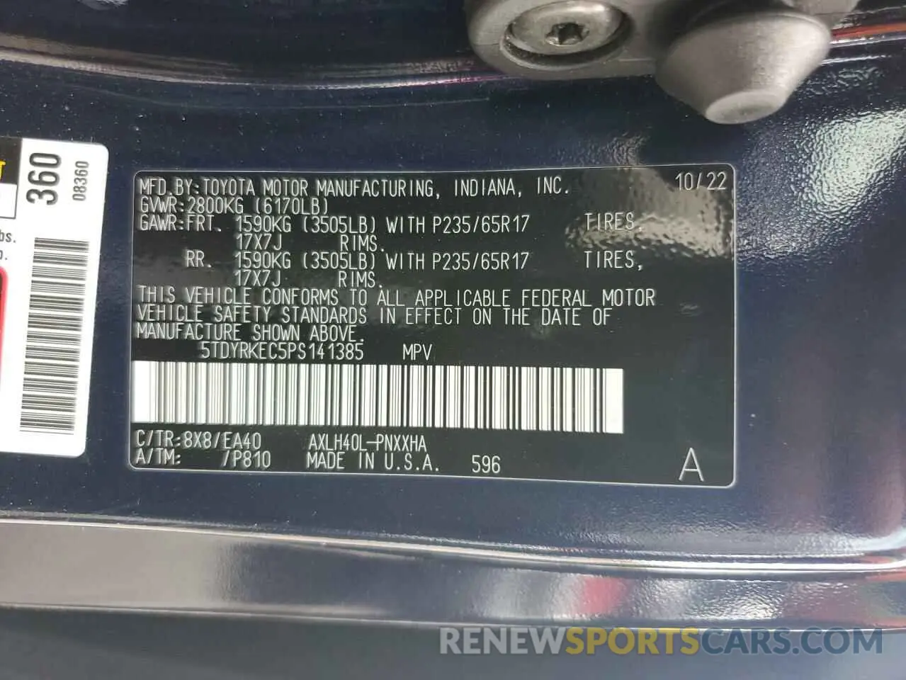 14 fotografías del automóvil dañado 5TDYRKEC5PS141385 TOYOTA All Models 2023