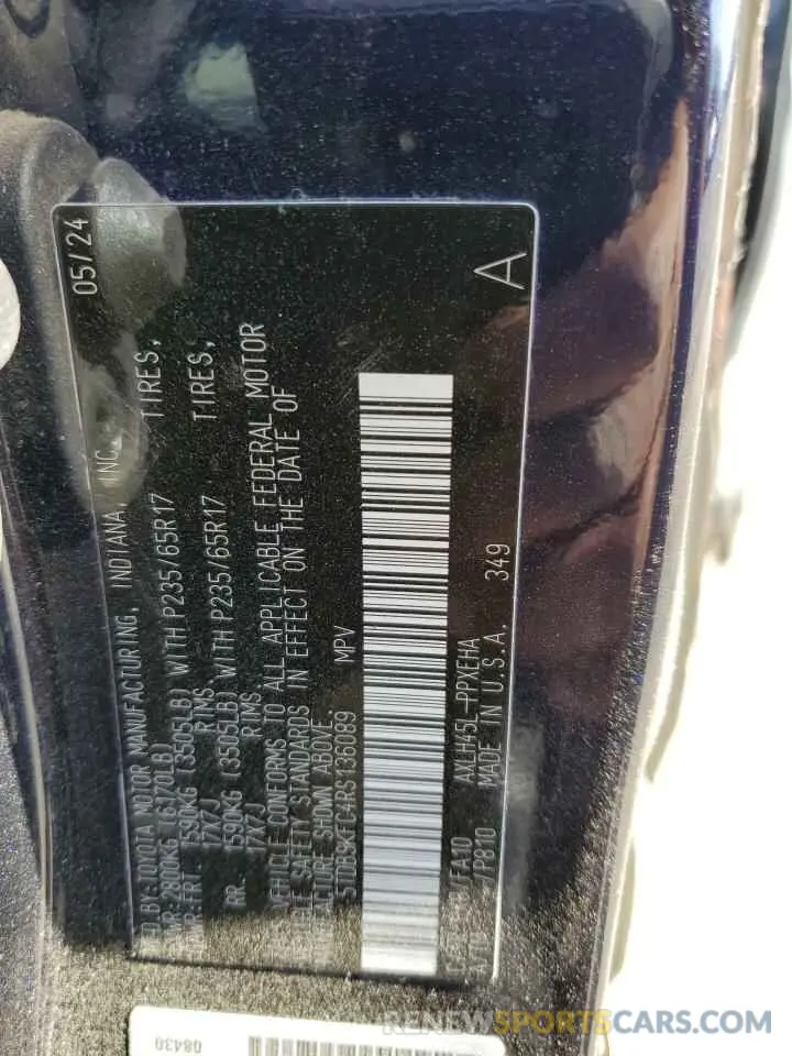 13 fotografías del automóvil dañado 5TDBSKFC4RS136089 TOYOTA All Models 2024