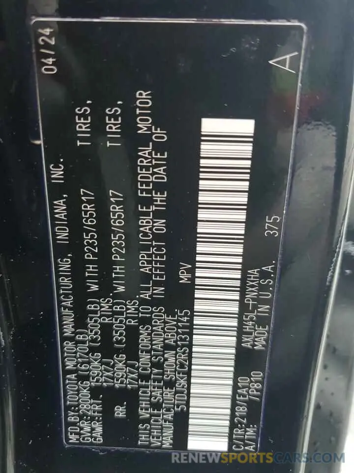 13 fotografías del automóvil dañado 5TDJSKFC2RS131145 TOYOTA All Models 2024
