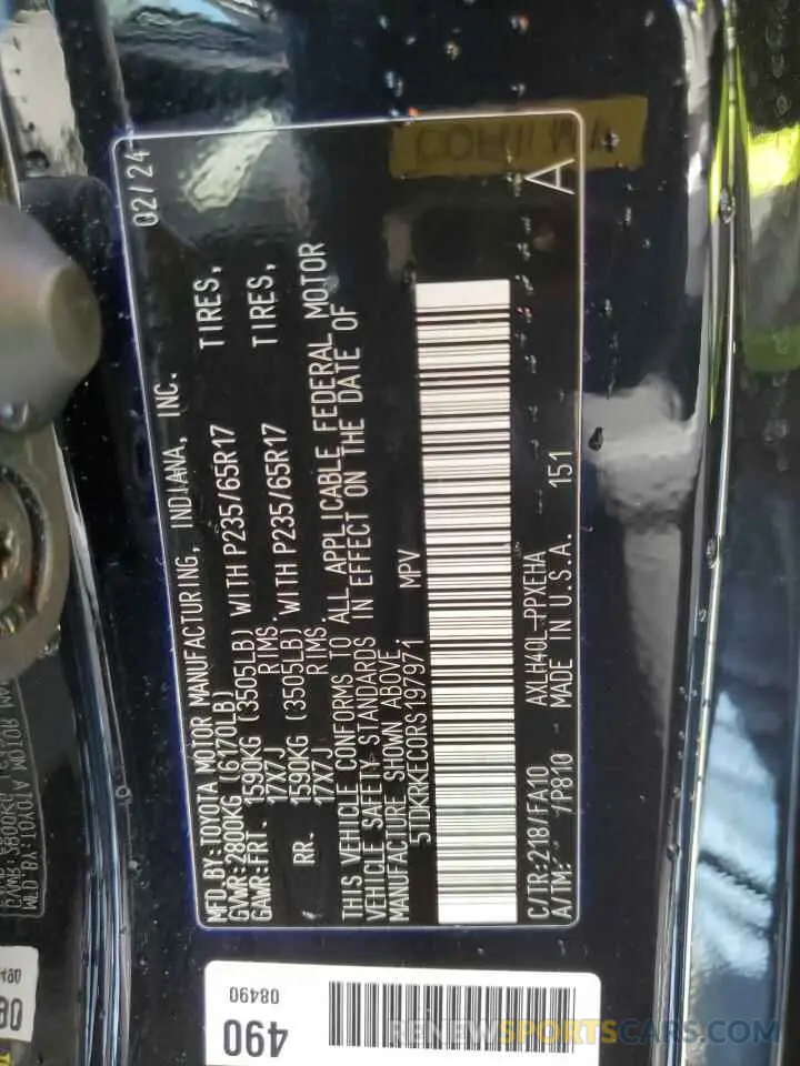 14 fotografías del automóvil dañado 5TDKRKEC0RS197971 TOYOTA All Models 2024