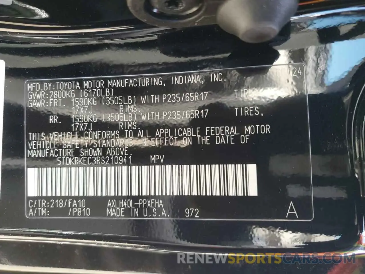 14 fotografías del automóvil dañado 5TDKRKEC3RS210941 TOYOTA All Models 2024
