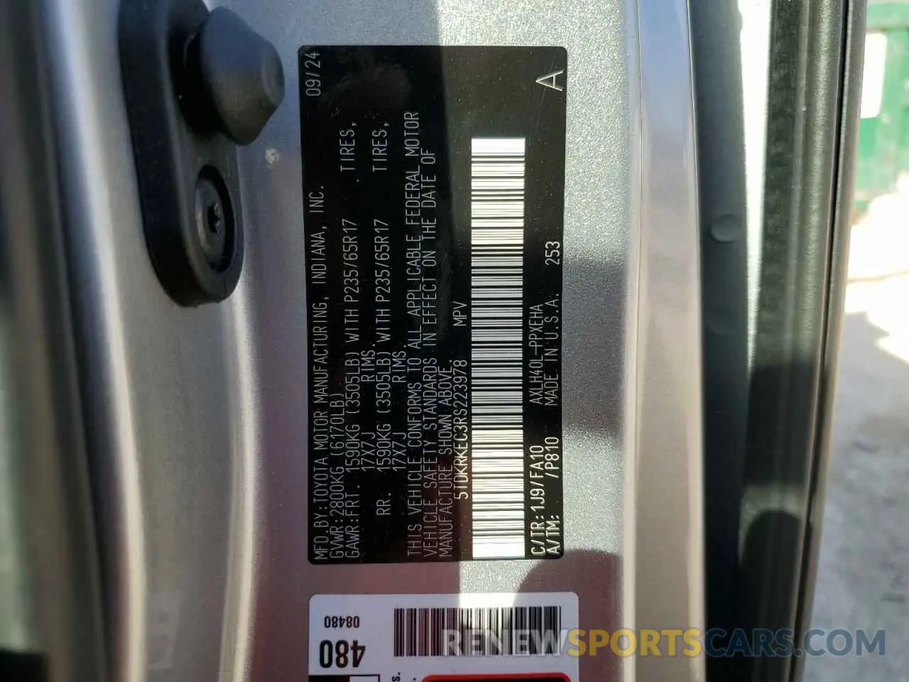 13 fotografías del automóvil dañado 5TDKRKEC3RS223978 TOYOTA All Models 2024