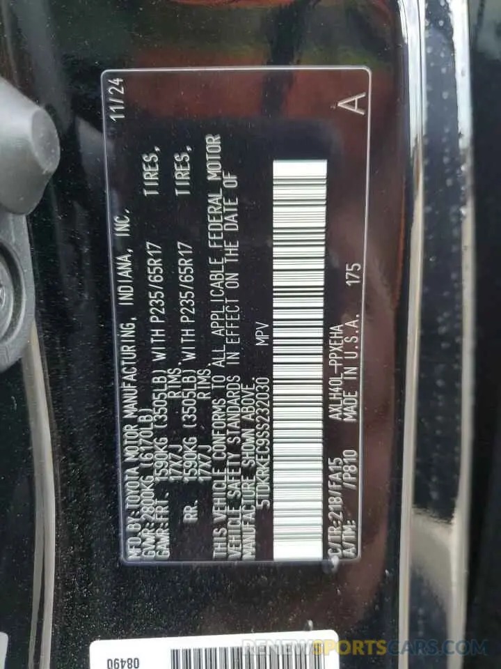 13 fotografías del automóvil dañado 5TDKRKEC9SS232030 TOYOTA All Models 2025
