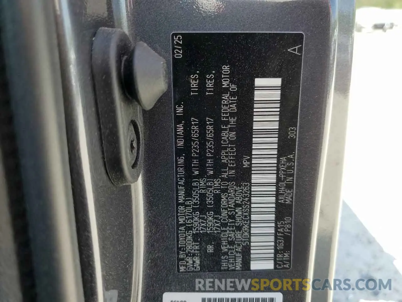 13 fotografías del automóvil dañado 5TDKRKECXSS243263 TOYOTA All Models 2025