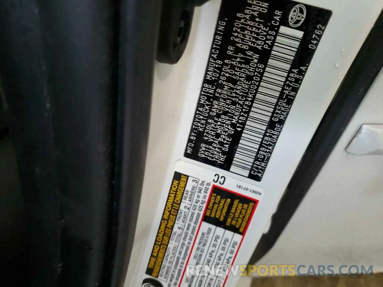 13 fotografías del automóvil dañado 4T1BZ1FB4KU020756 TOYOTA AVALON 2019